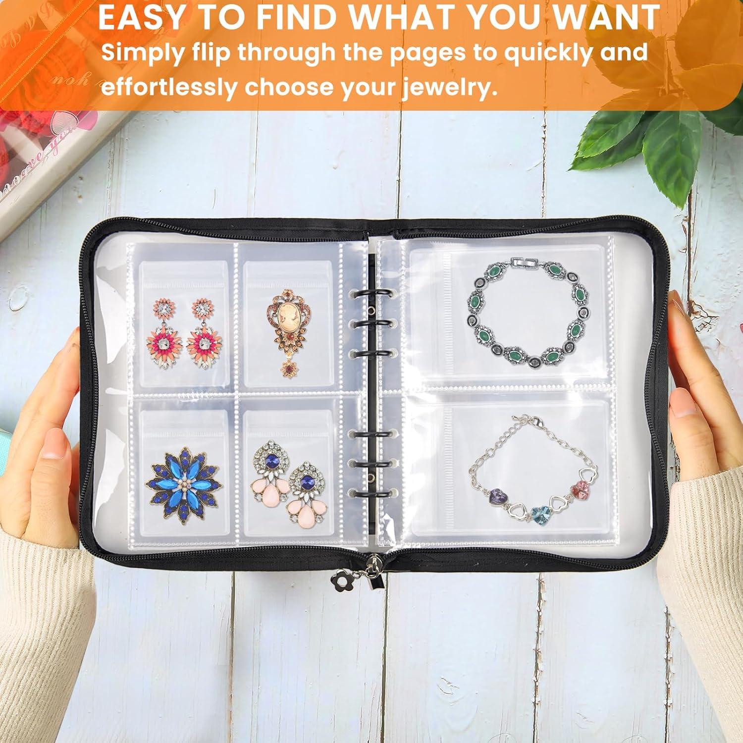 Estuche de Joyería de Viaje ChezMax Negro C 128 Compartimentos