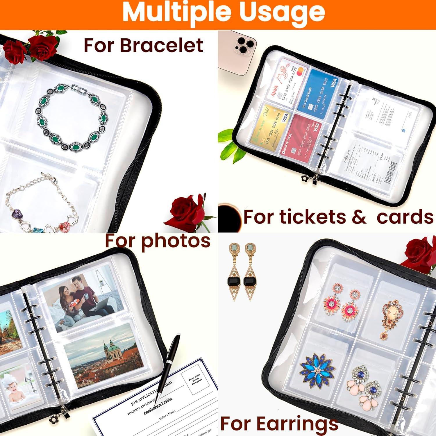 Estuche de Joyería de Viaje ChezMax Negro C 128 Compartimentos