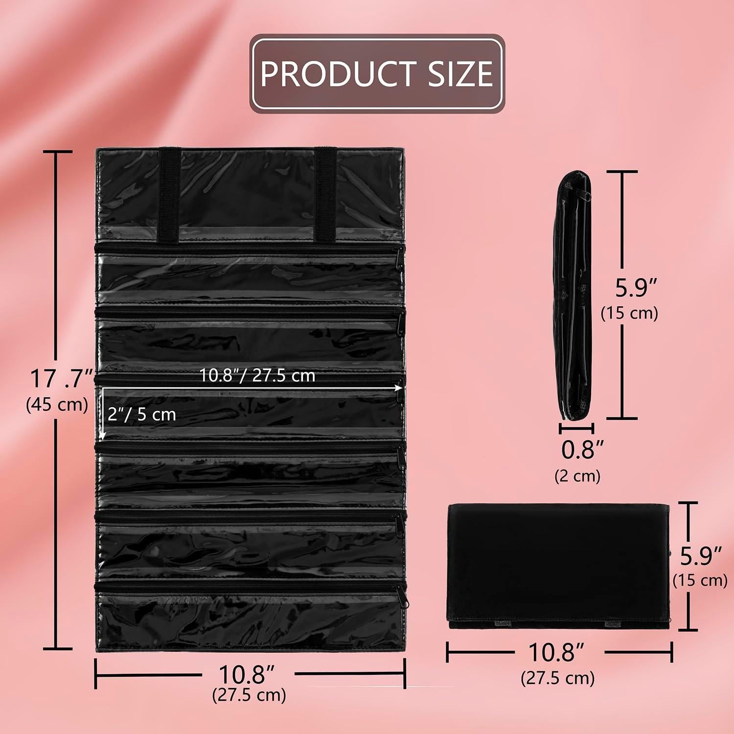 Organizador de Joyería de Viaje TEMUORG Plegable 6 Bolsillos