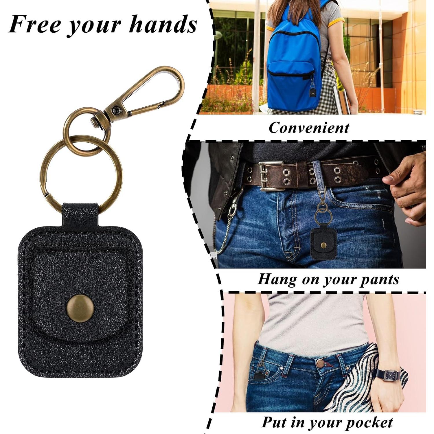 Porta Anillos de Cuero InnoHHustle Negro Portátil 14.2x11.7 cm