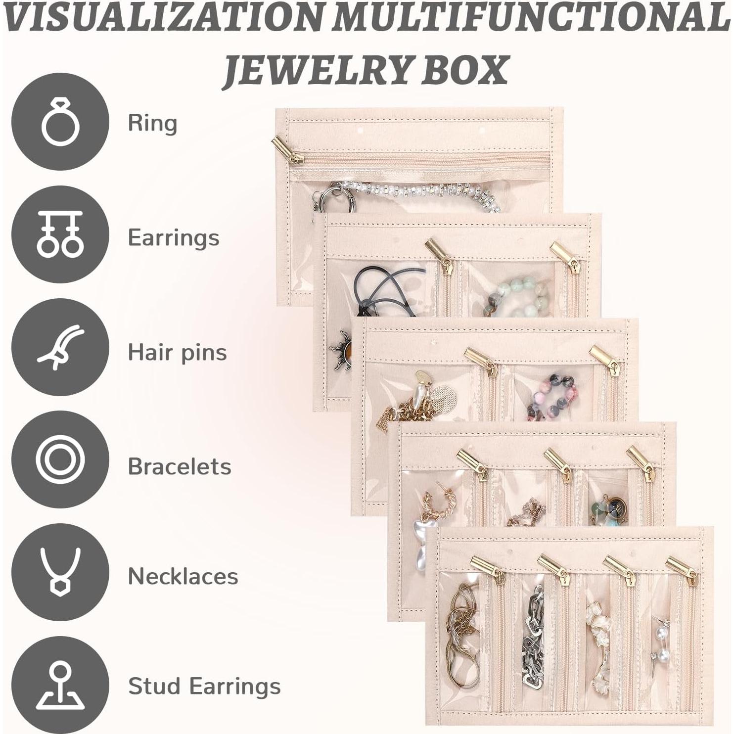 Organizador de Joyería de Viaje Mowouhn 5 Piezas Terciopelo