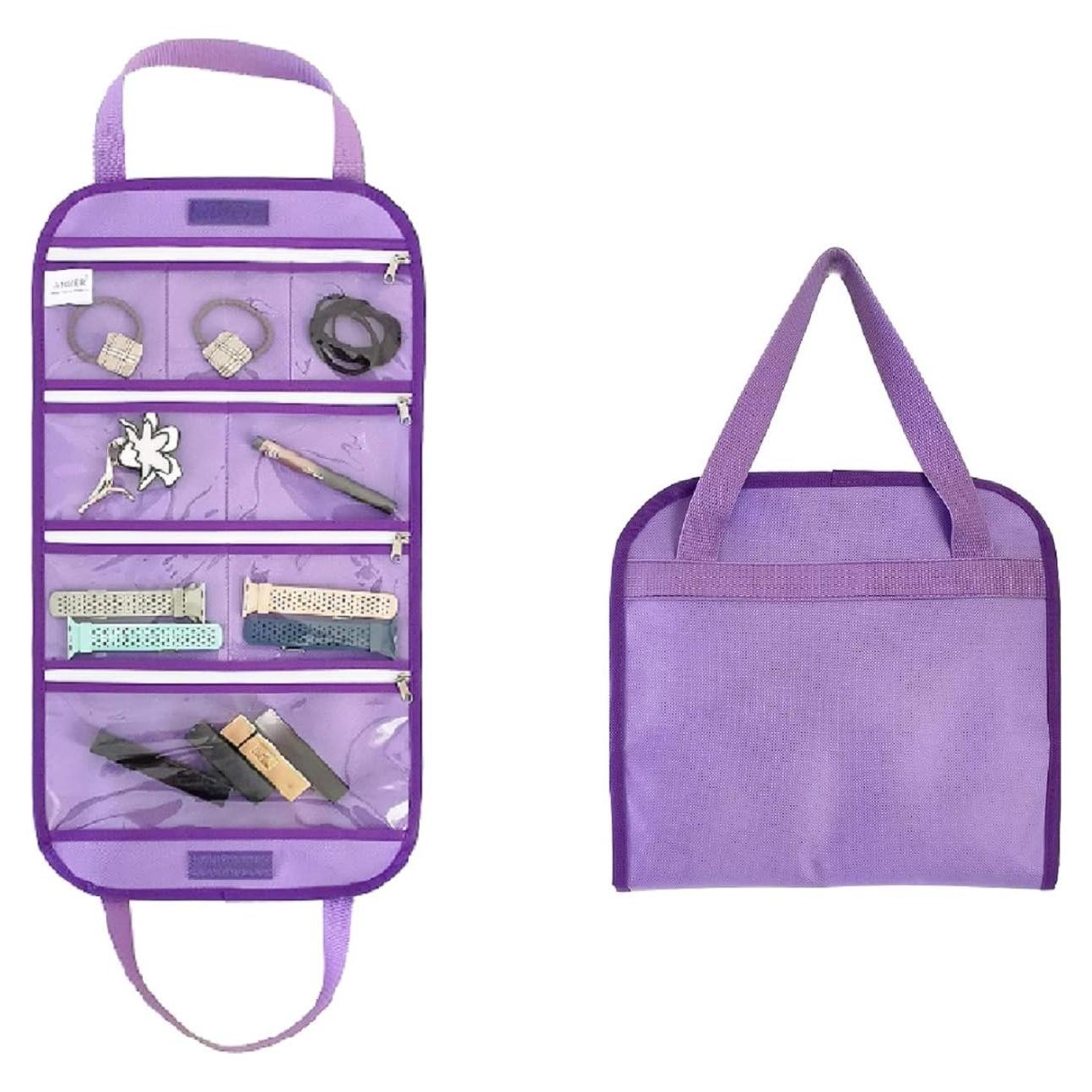 Bolsa de Almacenamiento de Joyas ANIZER Púrpura 8 Bolsillos