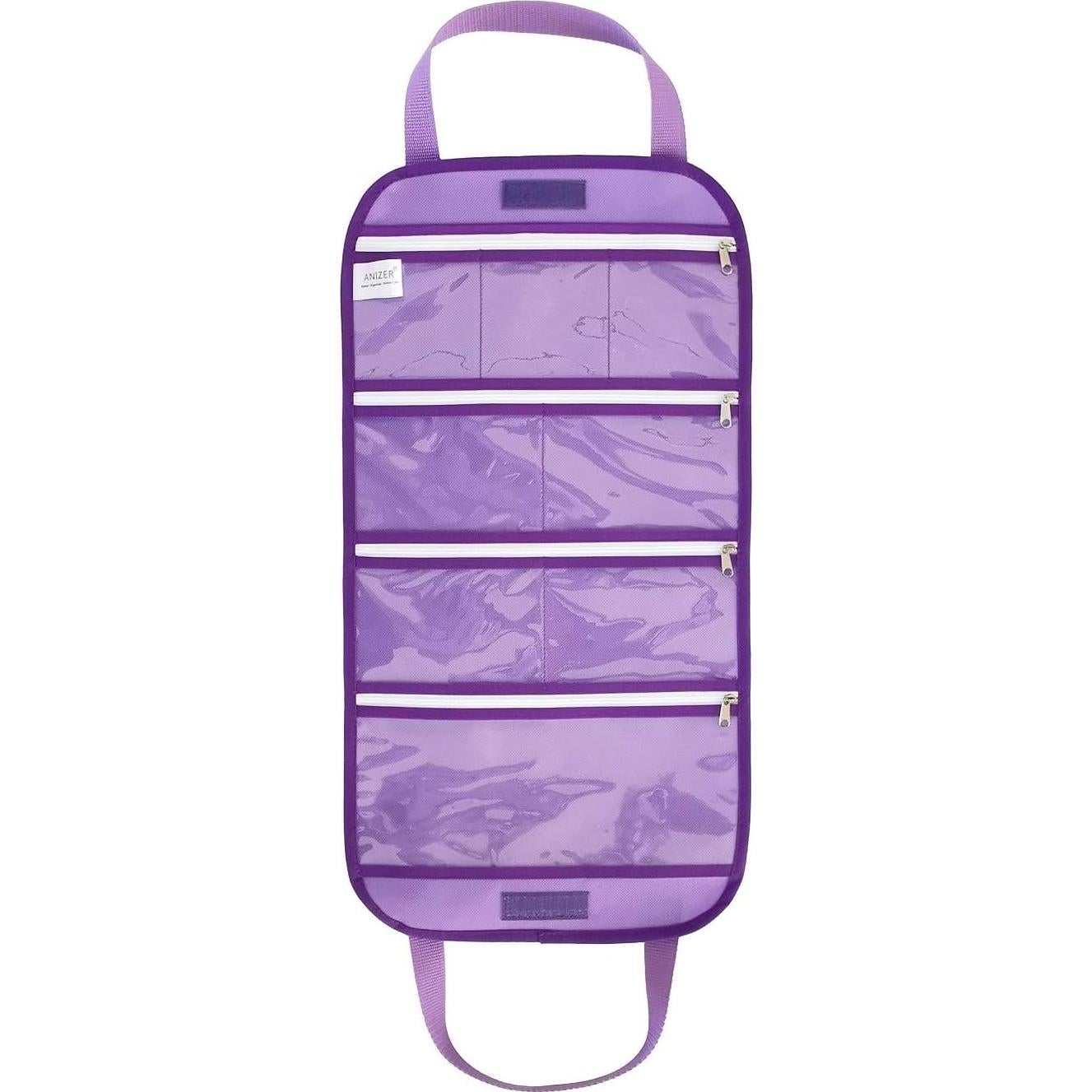 Bolsa de Almacenamiento de Joyas ANIZER Púrpura 8 Bolsillos