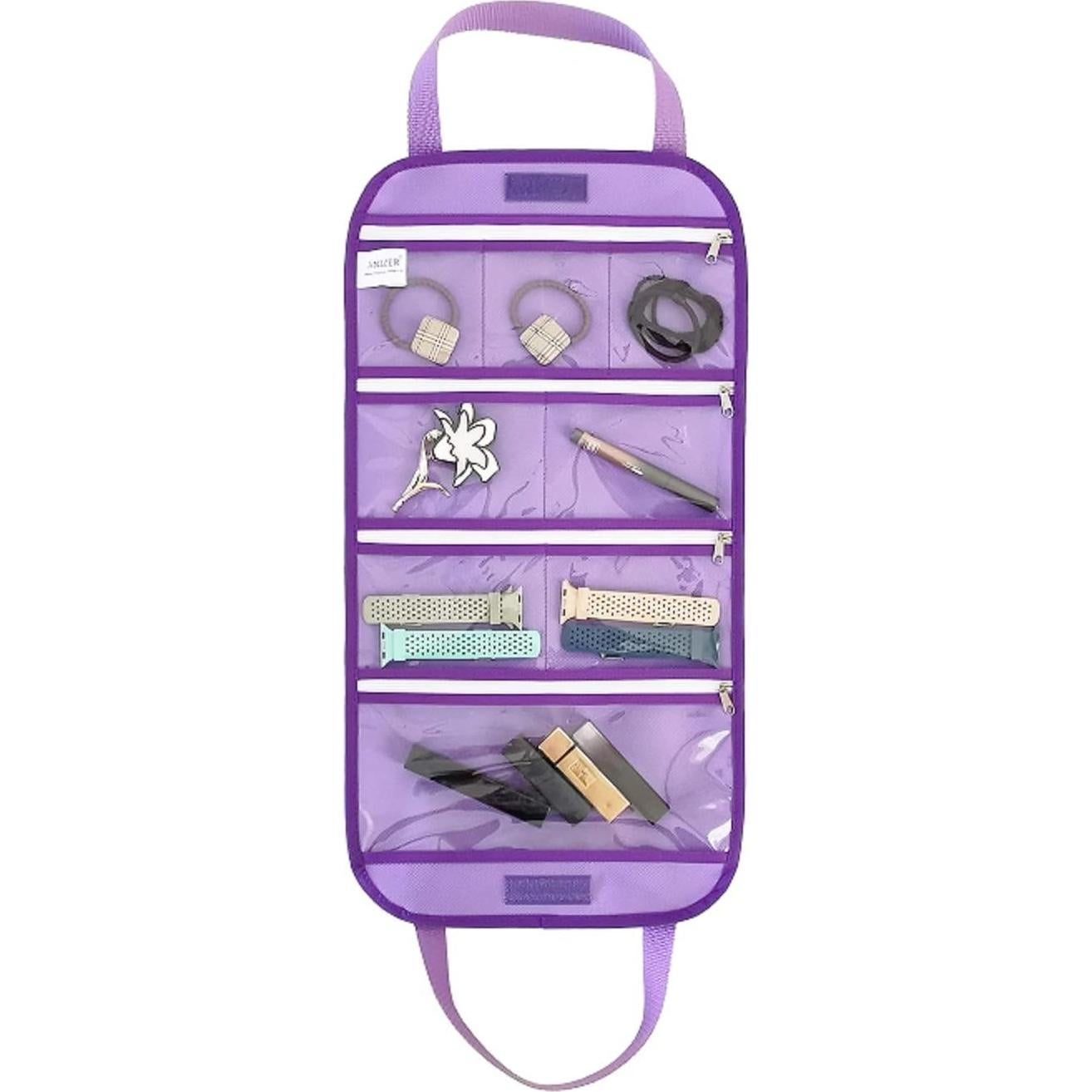 Bolsa de Almacenamiento de Joyas ANIZER Púrpura 8 Bolsillos