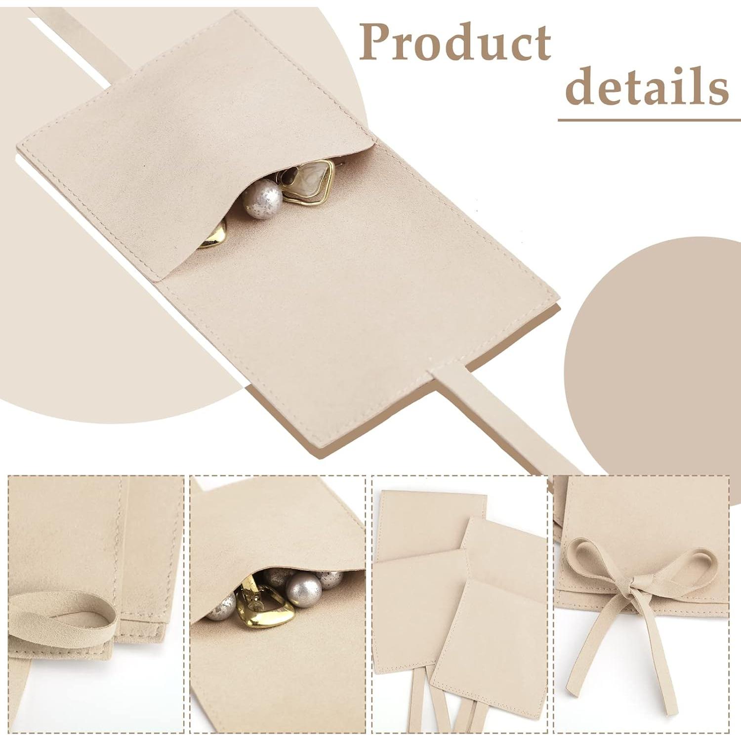 Bolsa de Microfibra para Joyería Lothee 40 Pcs 8x8 cm Beige