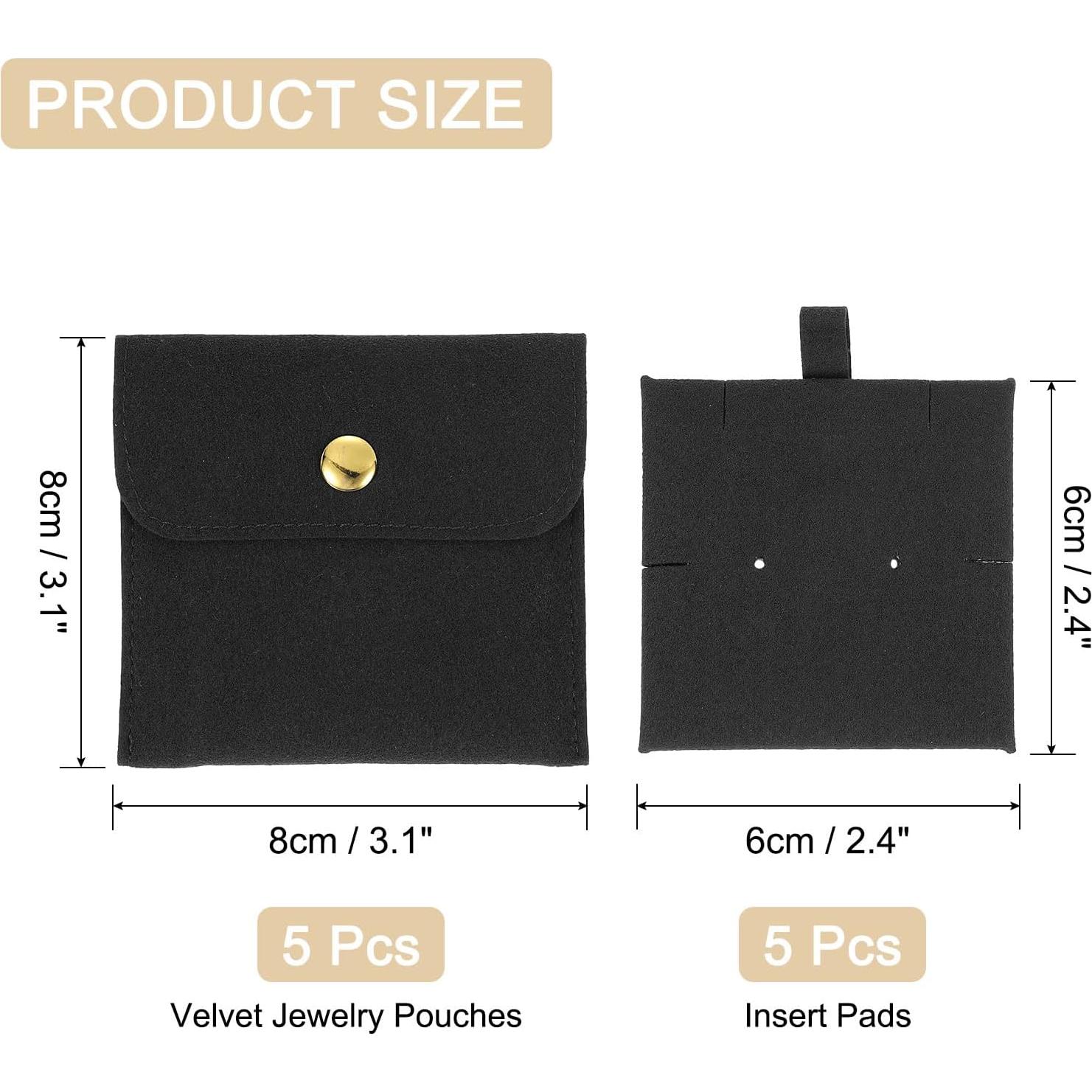 Bolsas de Joyas de Terciopelo uxcell 5 Pcs 8x8cm con Botón