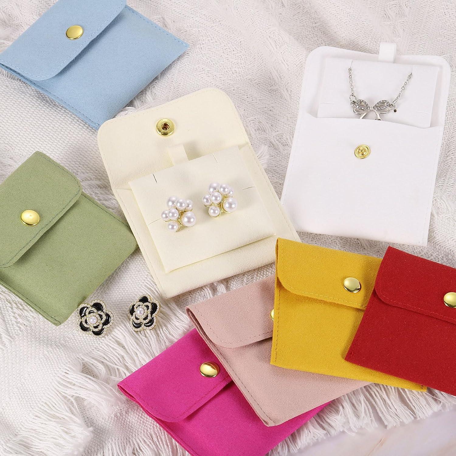 Bolsas de Joyas de Terciopelo uxcell 5 Pcs 8x8cm con Botón