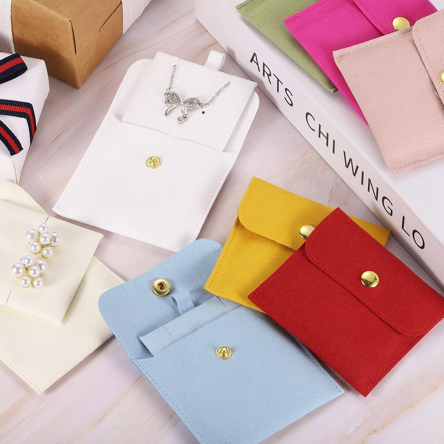 Bolsas de Joyas de Terciopelo uxcell 5 Pcs 8x8cm con Botón