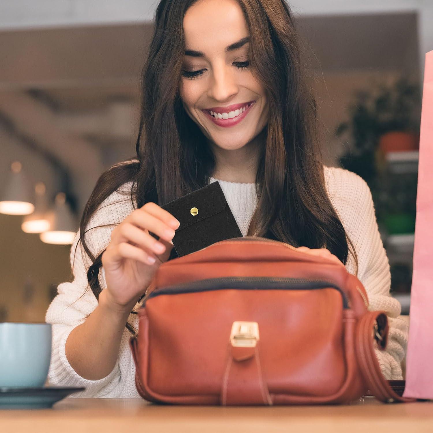 Bolsas de Joyas de Terciopelo uxcell 5 Pcs 8x8cm con Botón