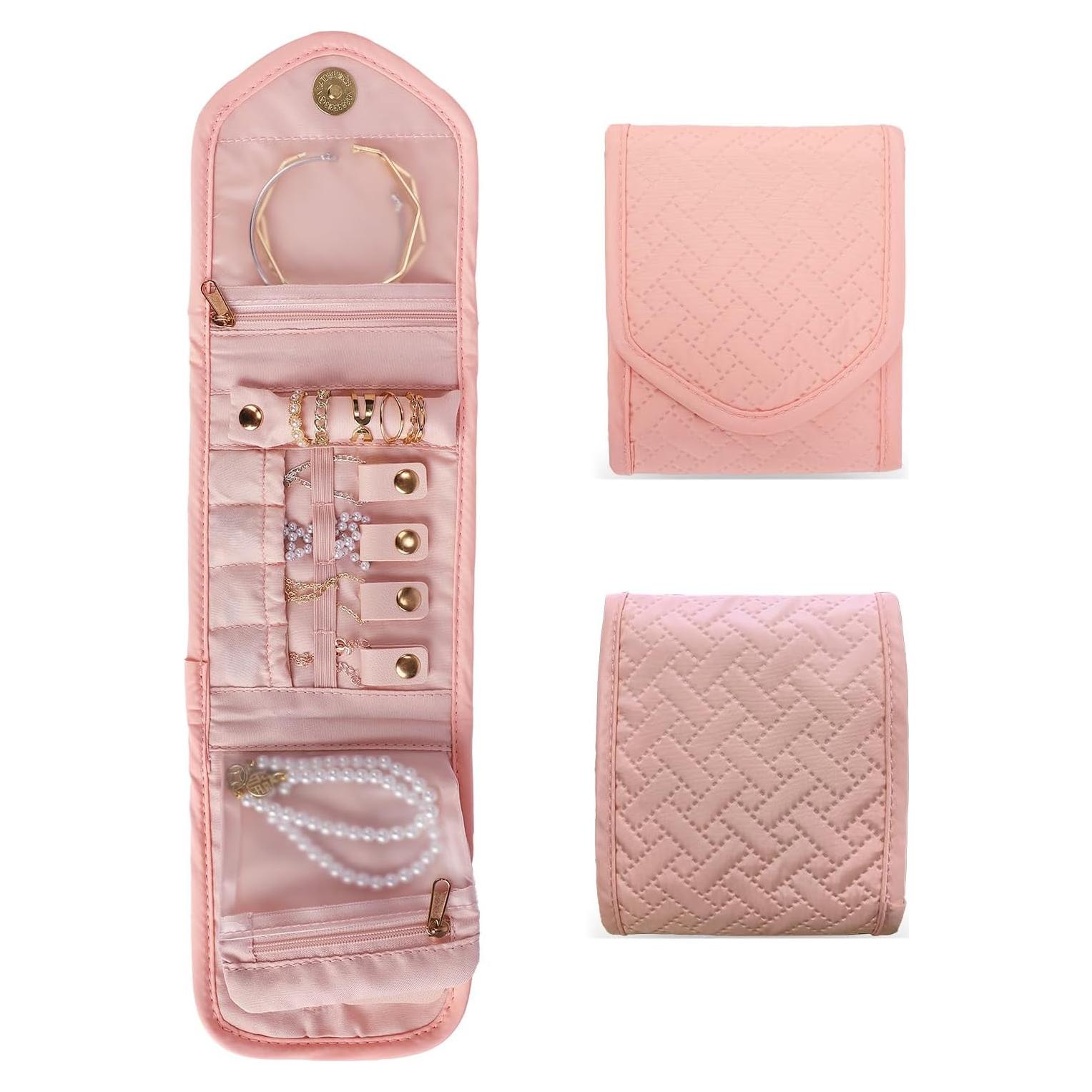 Estuche de Joyería Emissary Rosa Organizador de Viaje 15x12cm