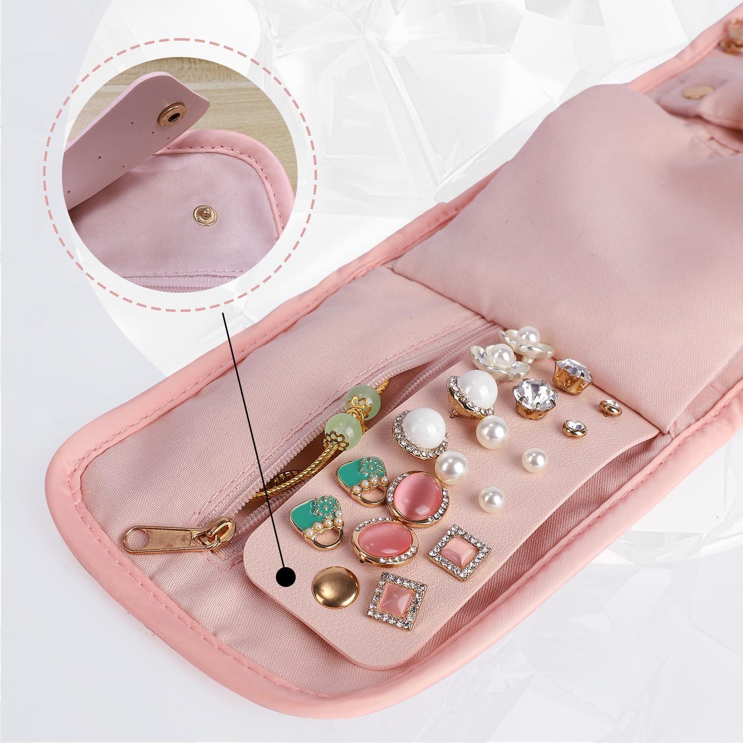 Estuche de Joyería Emissary Rosa Organizador de Viaje 15x12cm