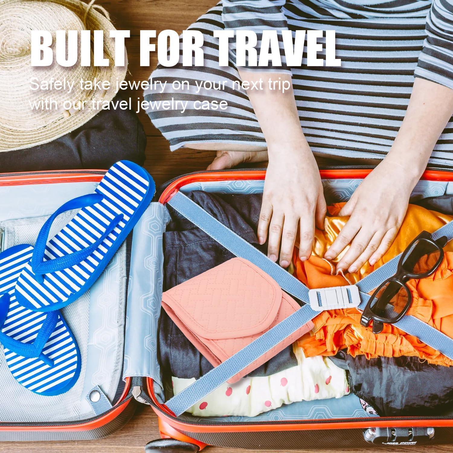 Estuche de Joyería Emissary Rosa Organizador de Viaje 15x12cm