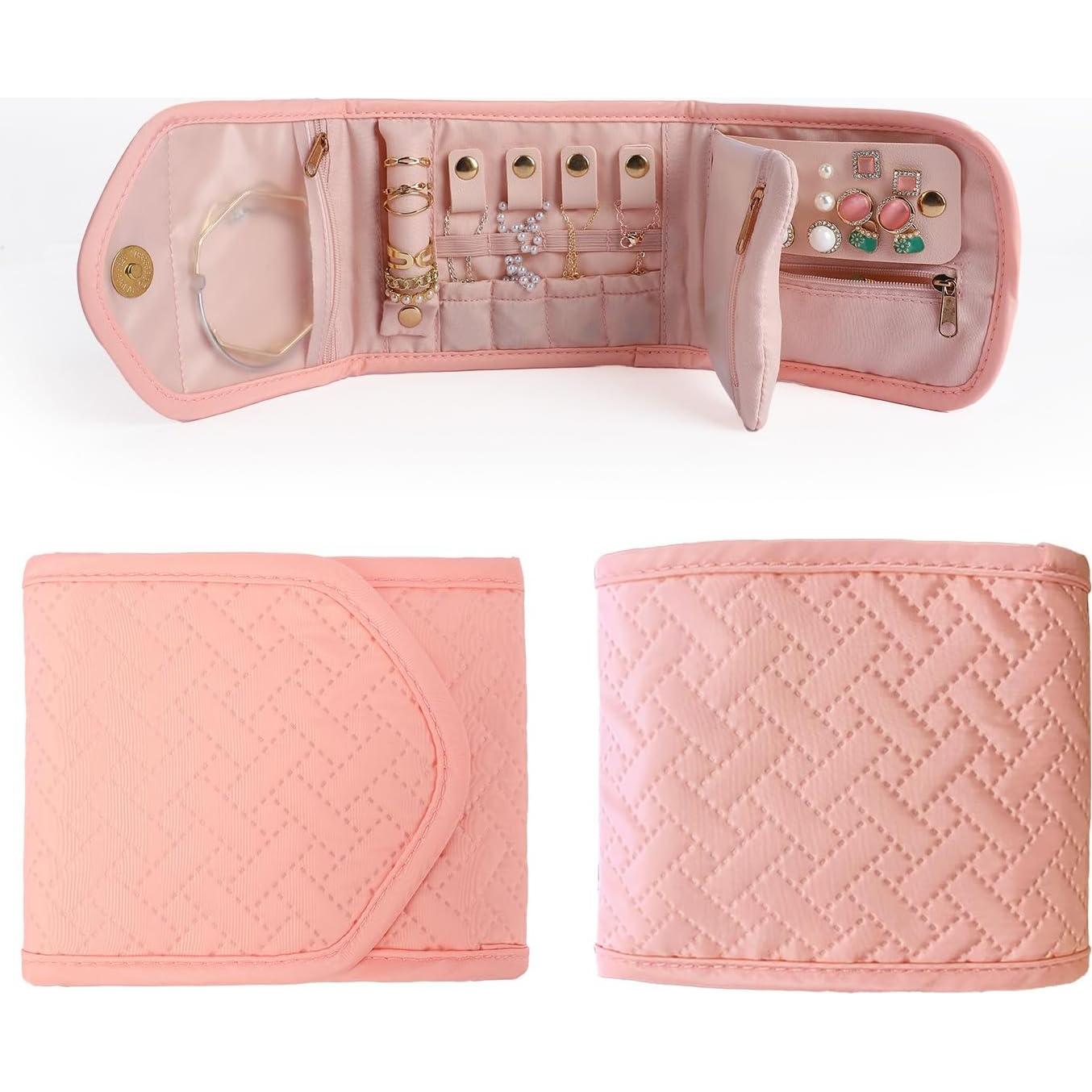 Estuche de Joyería Emissary Rosa Organizador de Viaje 15x12cm