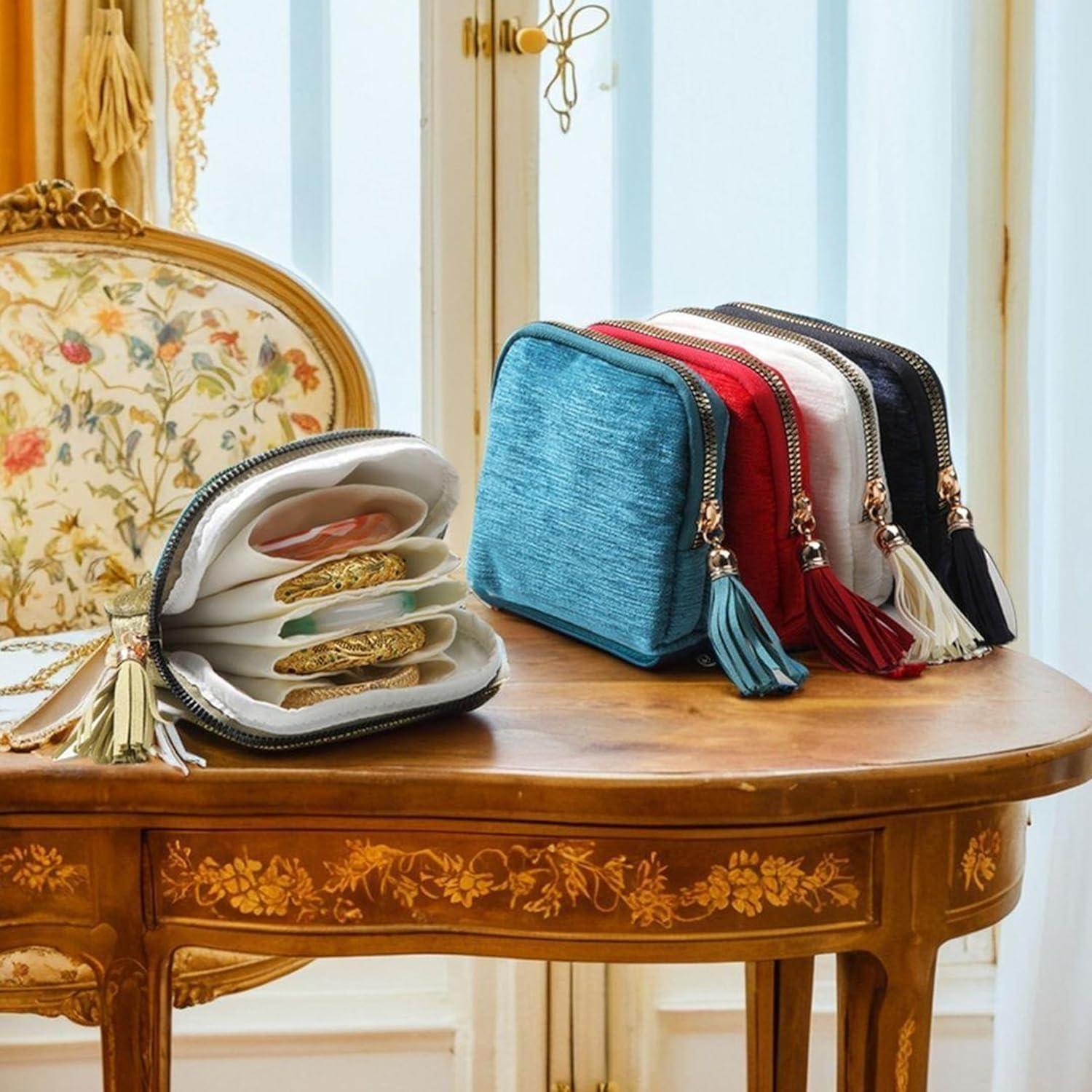 Estuche de Joyería de Viaje Podafu Blanco Marfil Compacto