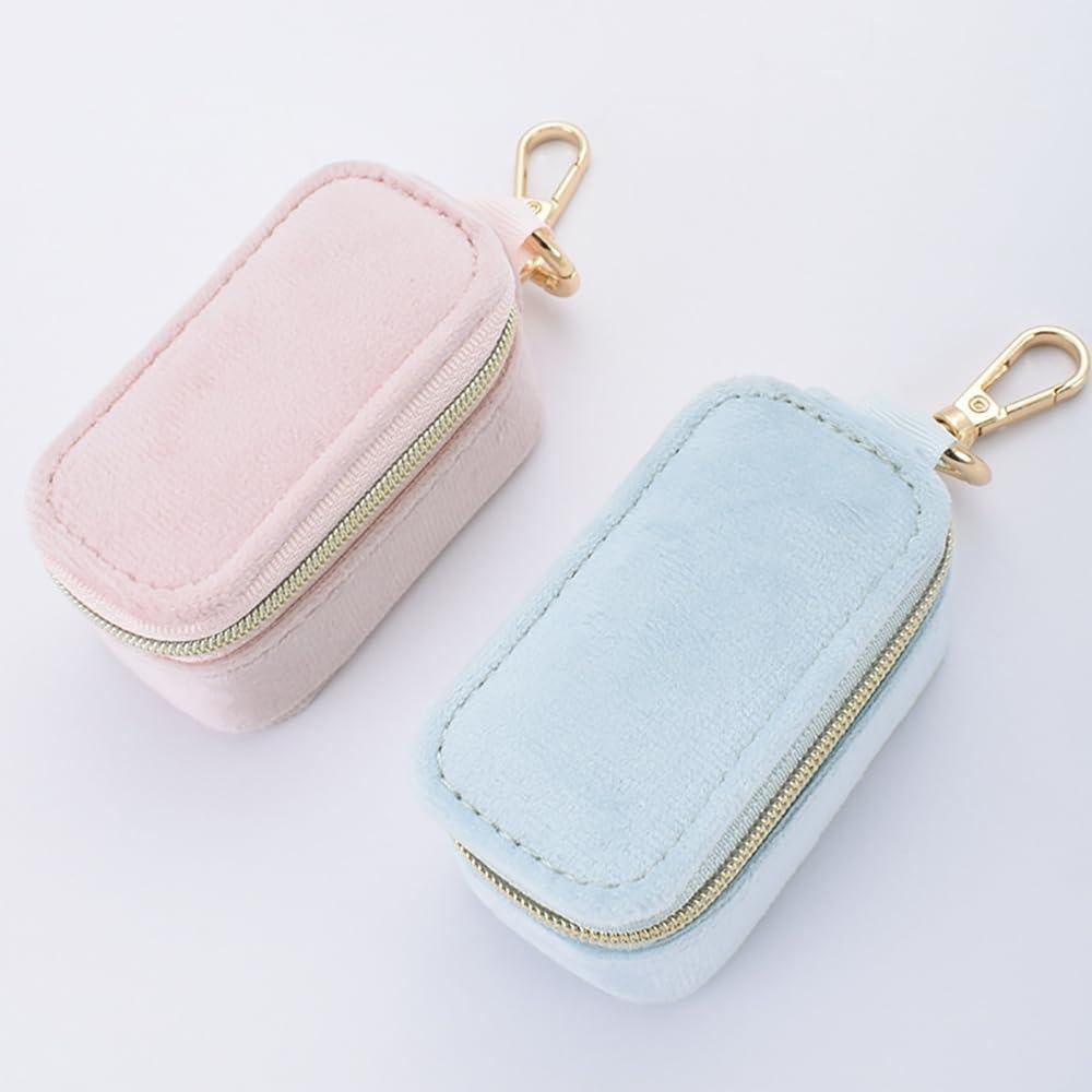 Estuche de Joyería de Viaje FCGOD Rosa Terciopelo 8x4 cm