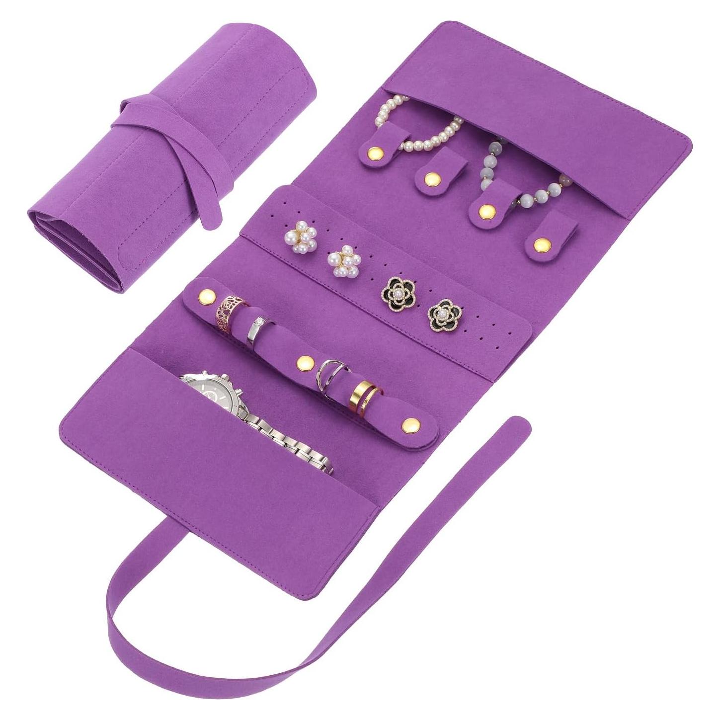 Organizador de Joyería de Viaje uxcell Púrpura 38x18 cm