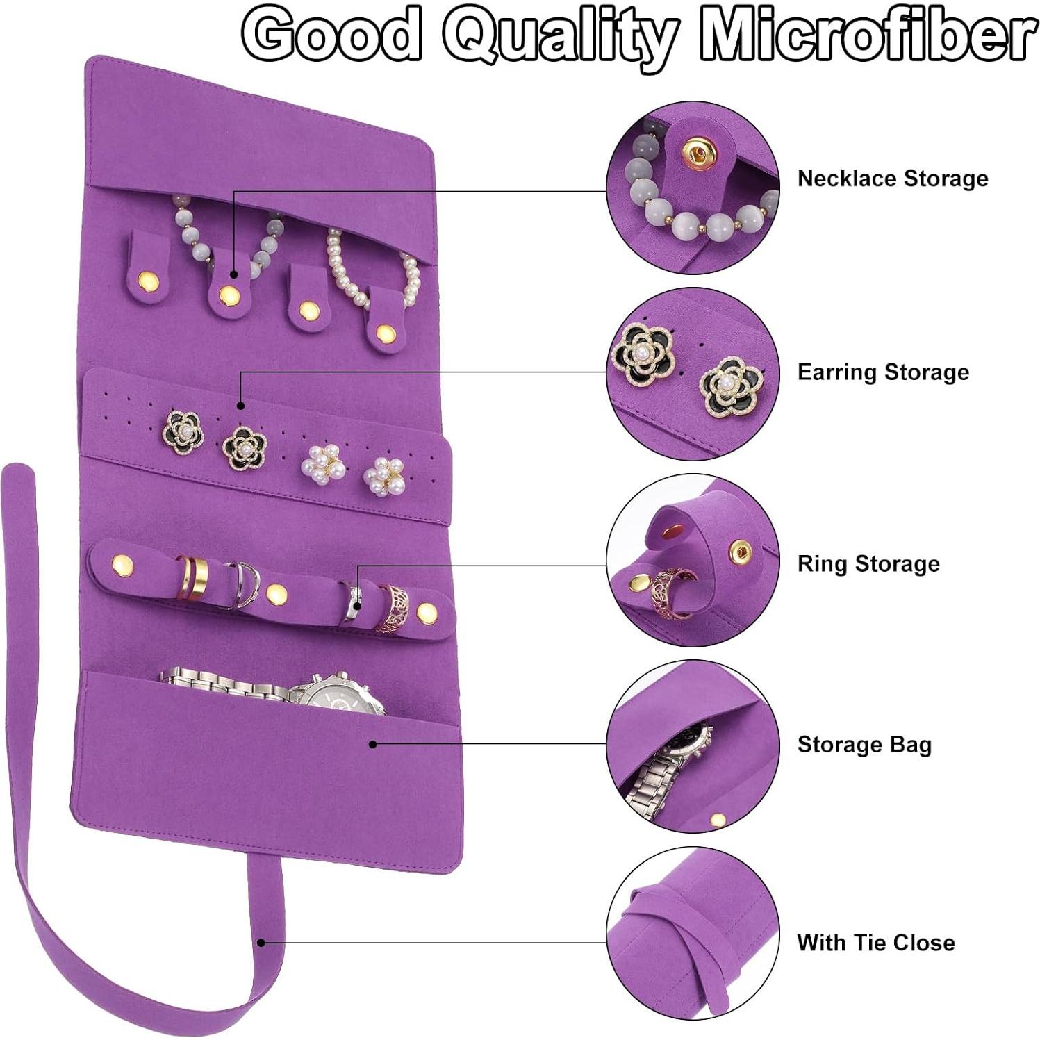 Organizador de Joyería de Viaje uxcell Púrpura 38x18 cm