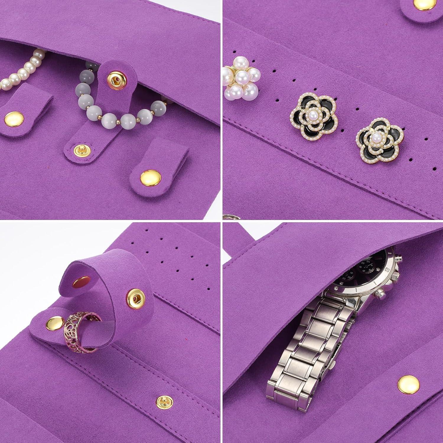 Organizador de Joyería de Viaje uxcell Púrpura 38x18 cm