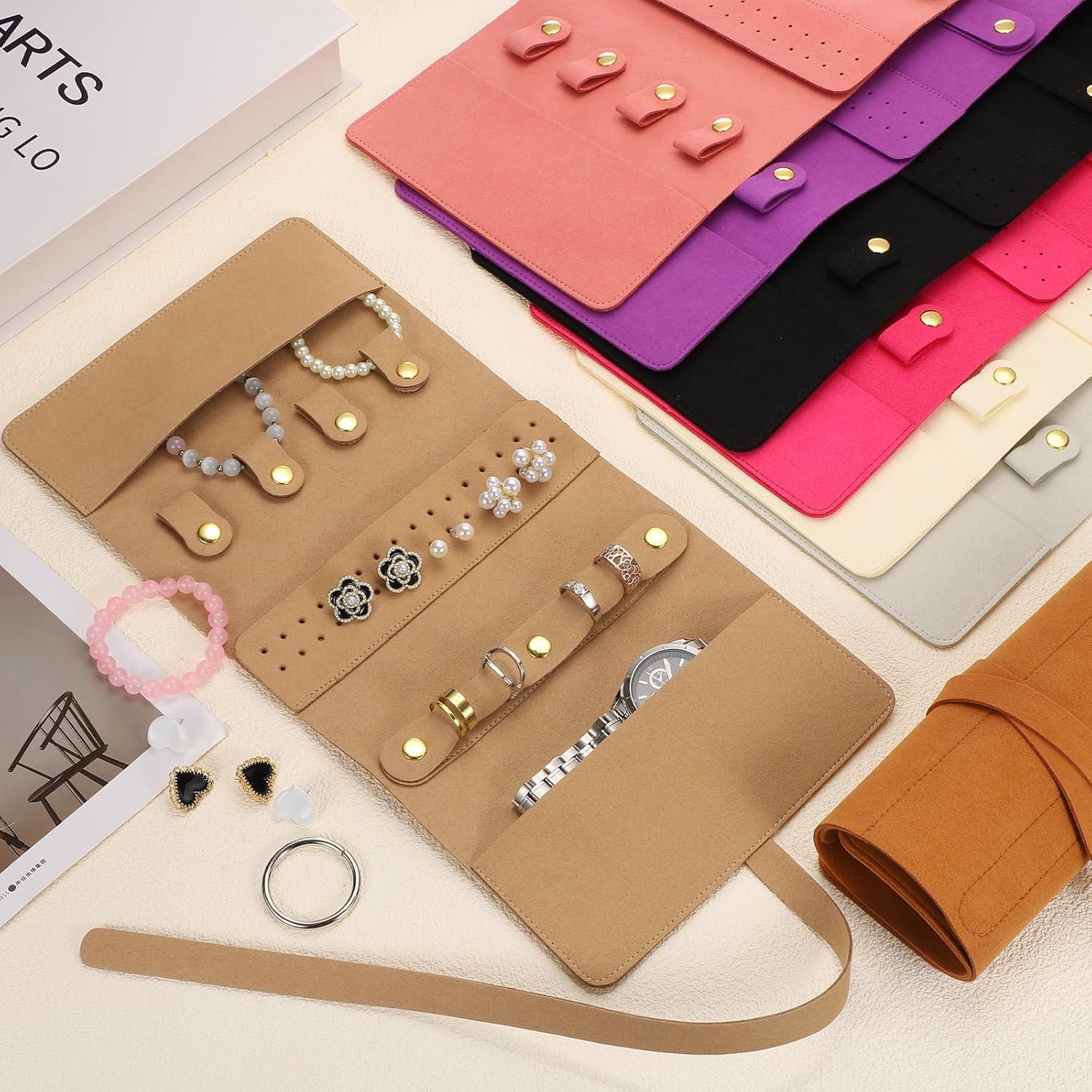 Organizador de Joyería de Viaje uxcell Púrpura 38x18 cm