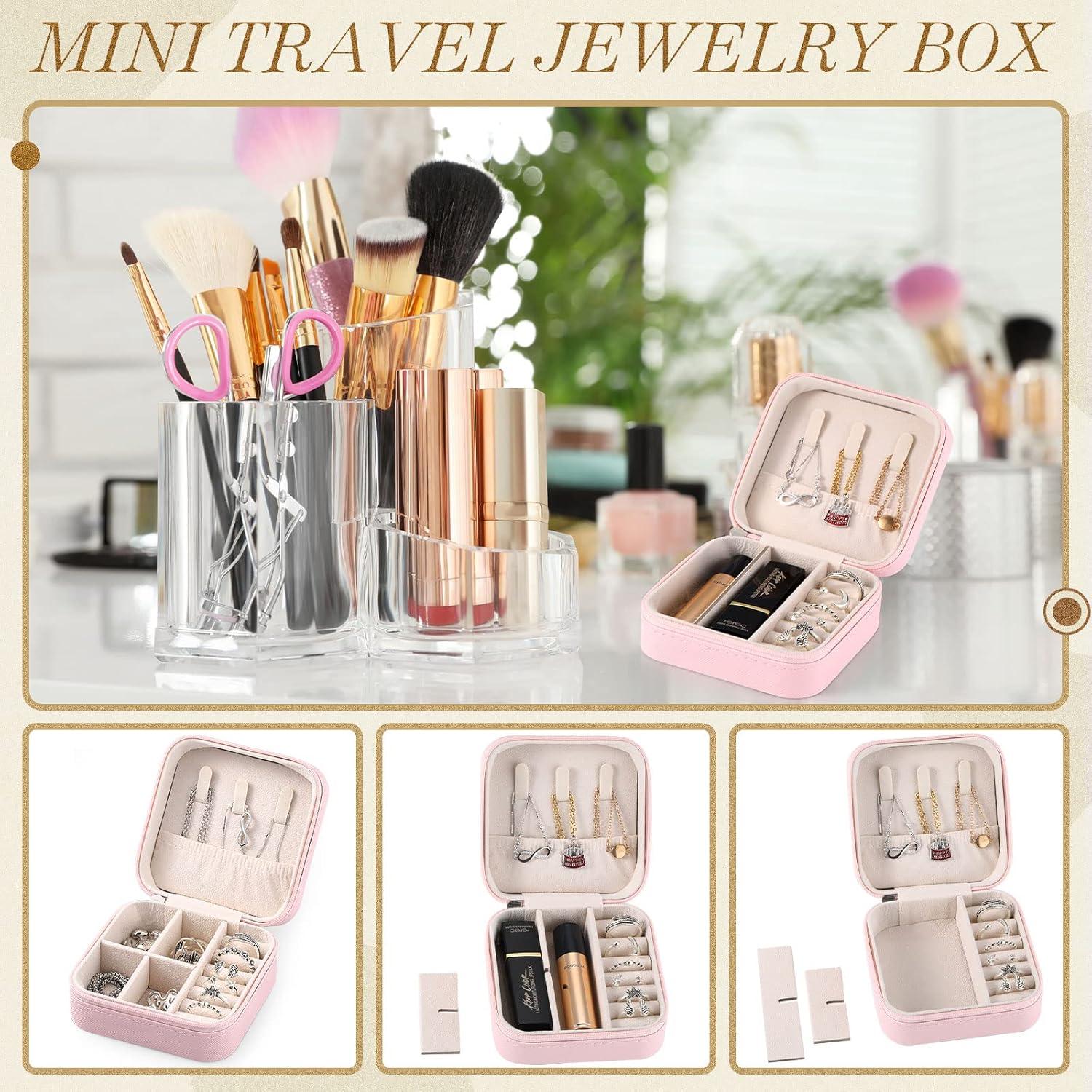 Estuches de Joyería Portátiles Yinkin - 12 Pcs Rosa