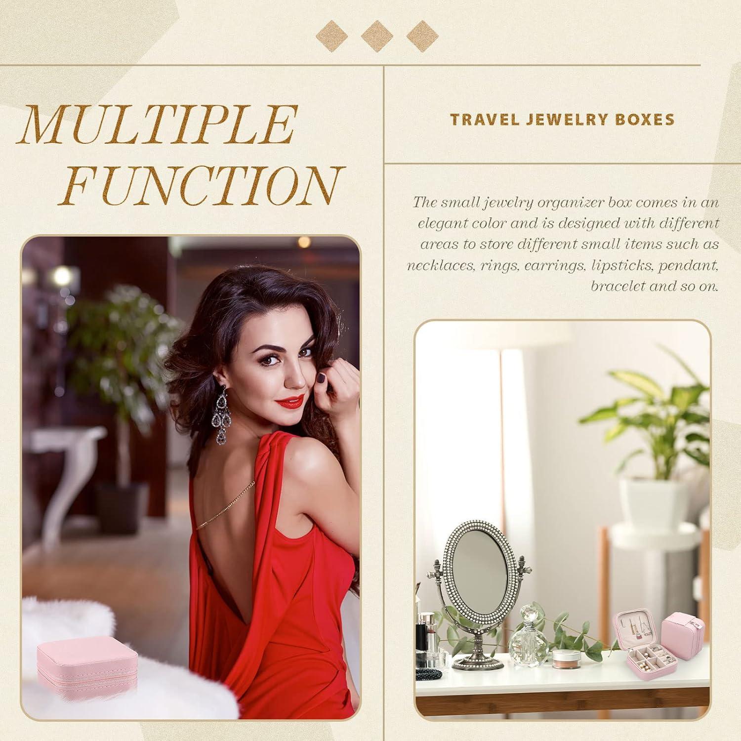 Estuches de Joyería Portátiles Yinkin - 12 Pcs Rosa