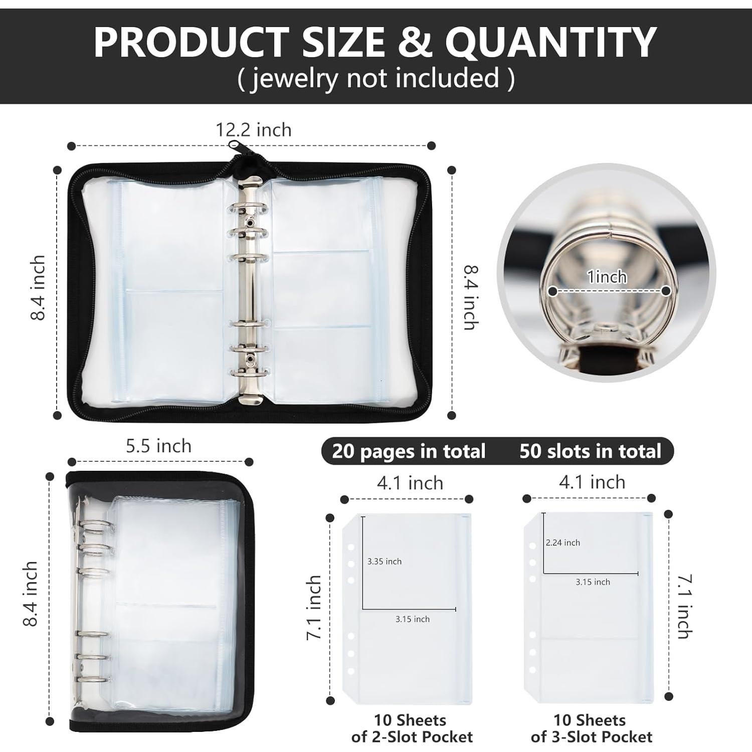 Organizador de Joyería de Viaje Frutain con 20 Bolsillos