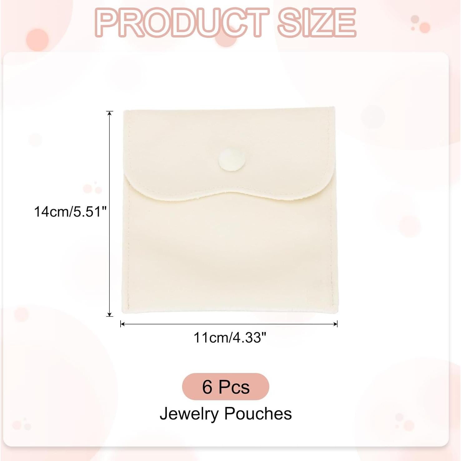 Bolsas de Joyas de Terciopelo PATIKIL 14x11 cm 6 Pcs Beige