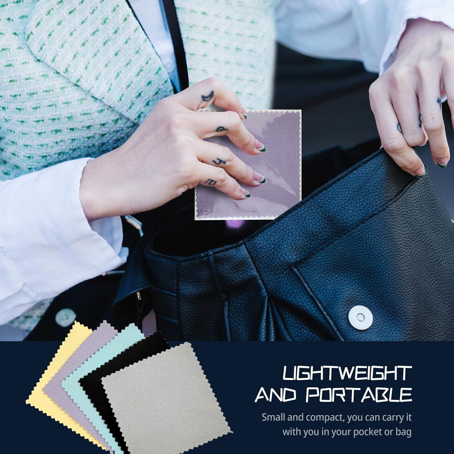 10 Paños de Limpieza de Joyería Microfibra Premium 8x8cm