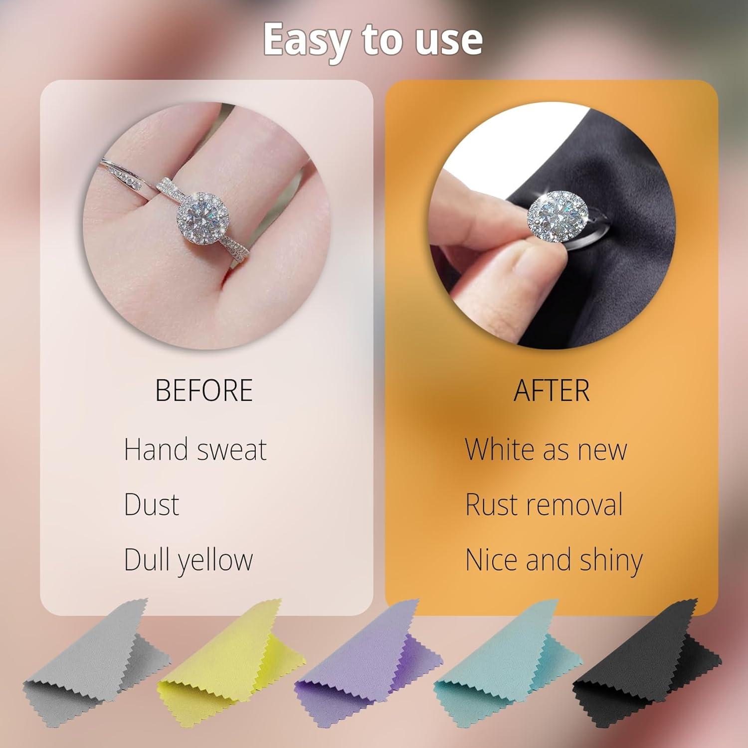 10 Paños de Limpieza de Joyería Microfibra Premium 8x8cm