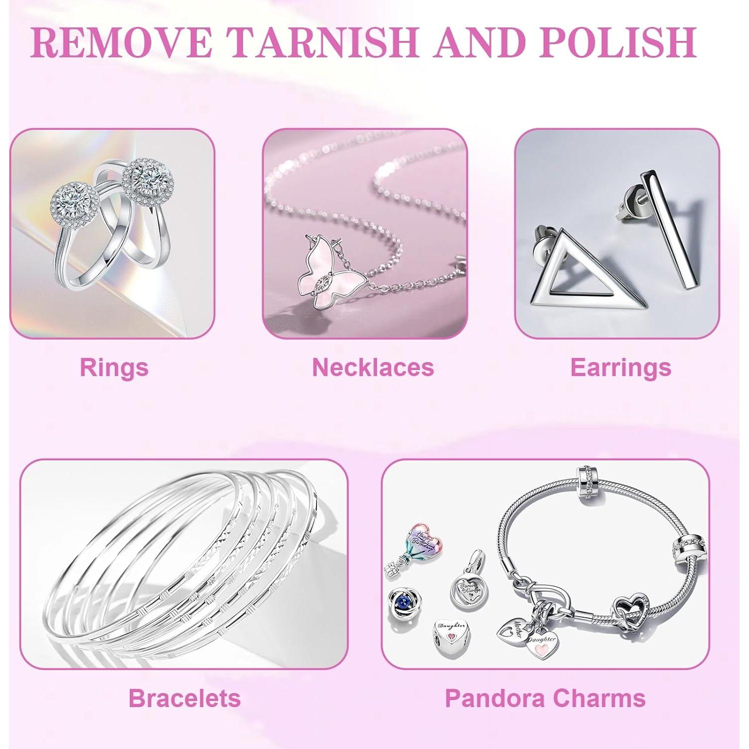 Paño Limpiador de Joyería de Plata WEGOUP Rosa 100 Unidades