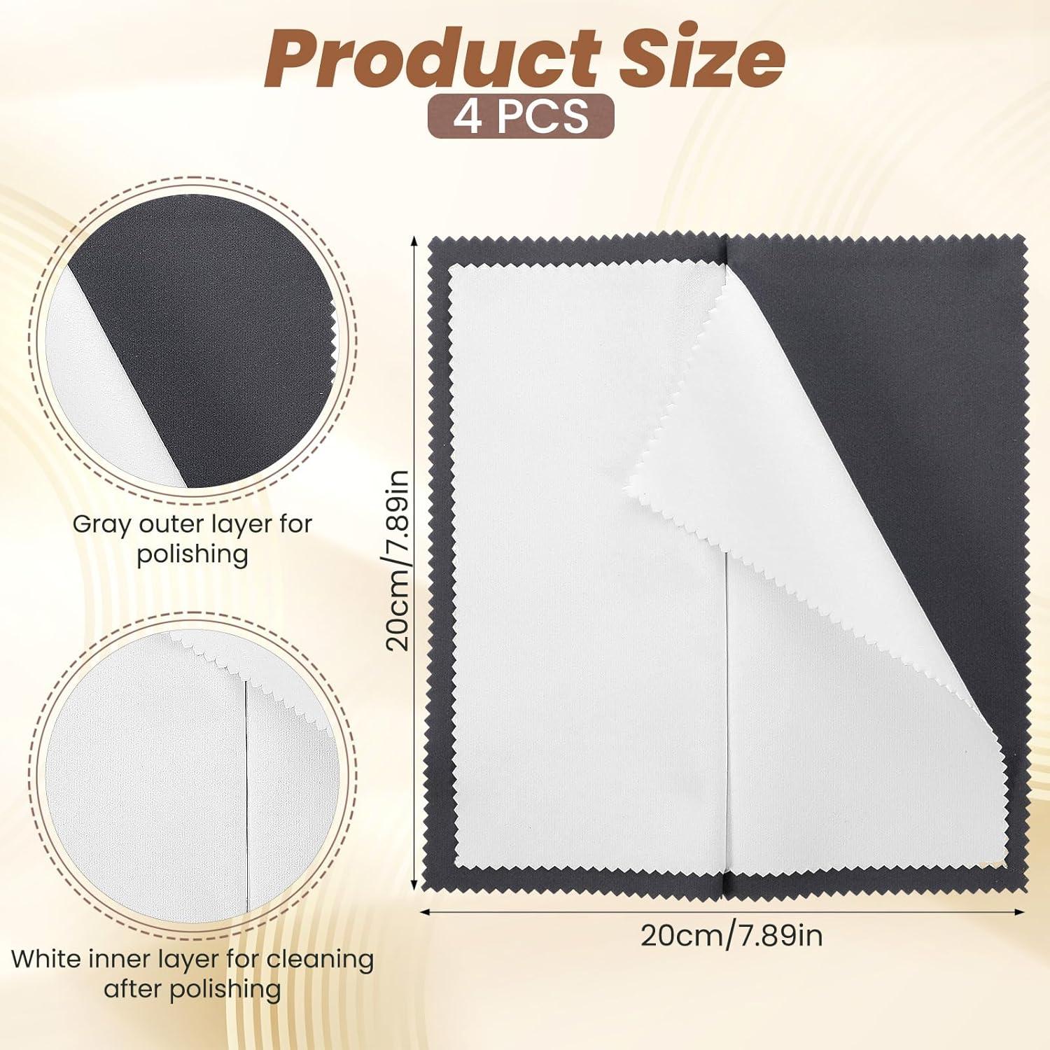 Paños de Pulido de Joyería QfwdfcTrenz 4PCS Microfibra