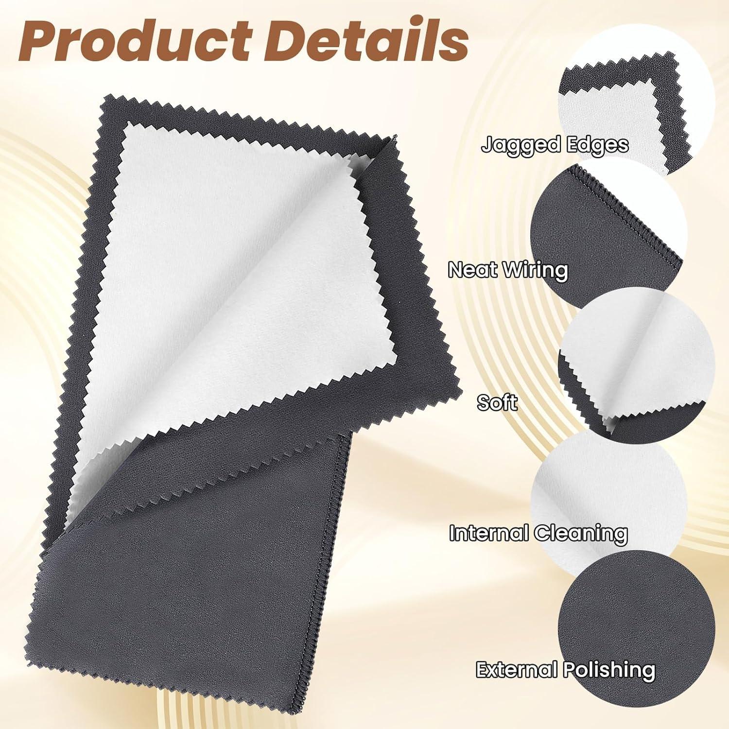 Paños de Pulido de Joyería QfwdfcTrenz 4PCS Microfibra