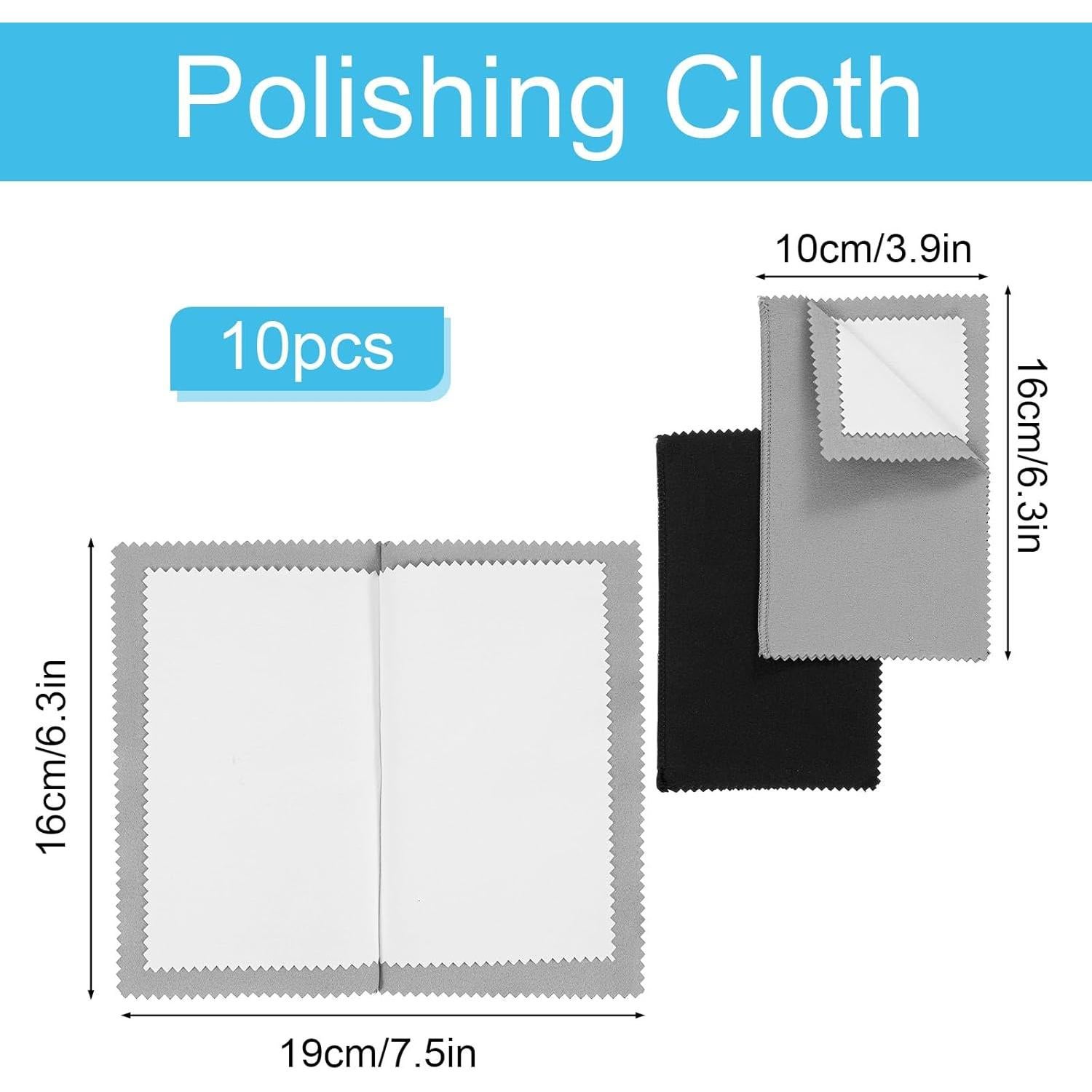 Set de 10 Paños Limpiadores de Joyería CIATBYYJ 19x16cm