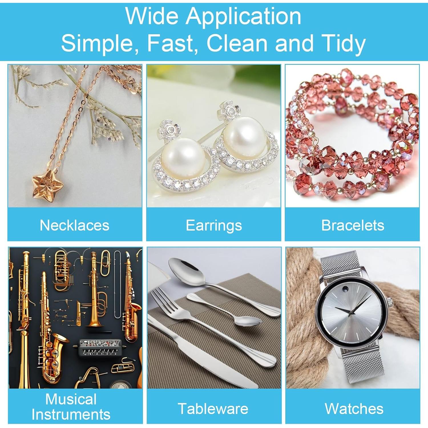 Set de 10 Paños Limpiadores de Joyería CIATBYYJ 19x16cm