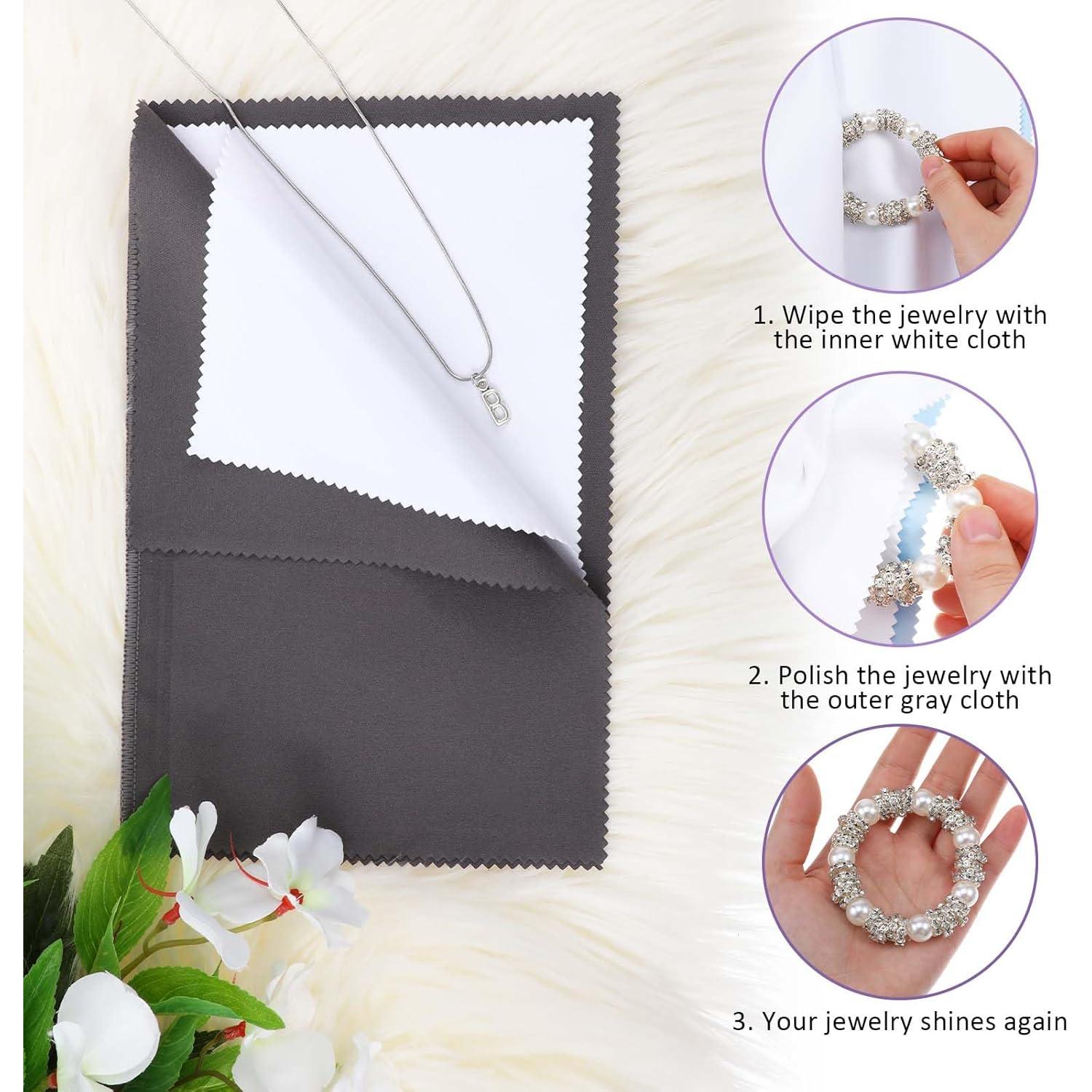 Paño de limpieza de joyas FdcZeyxior 3 PCS Microfibra 32.5x25.4 cm