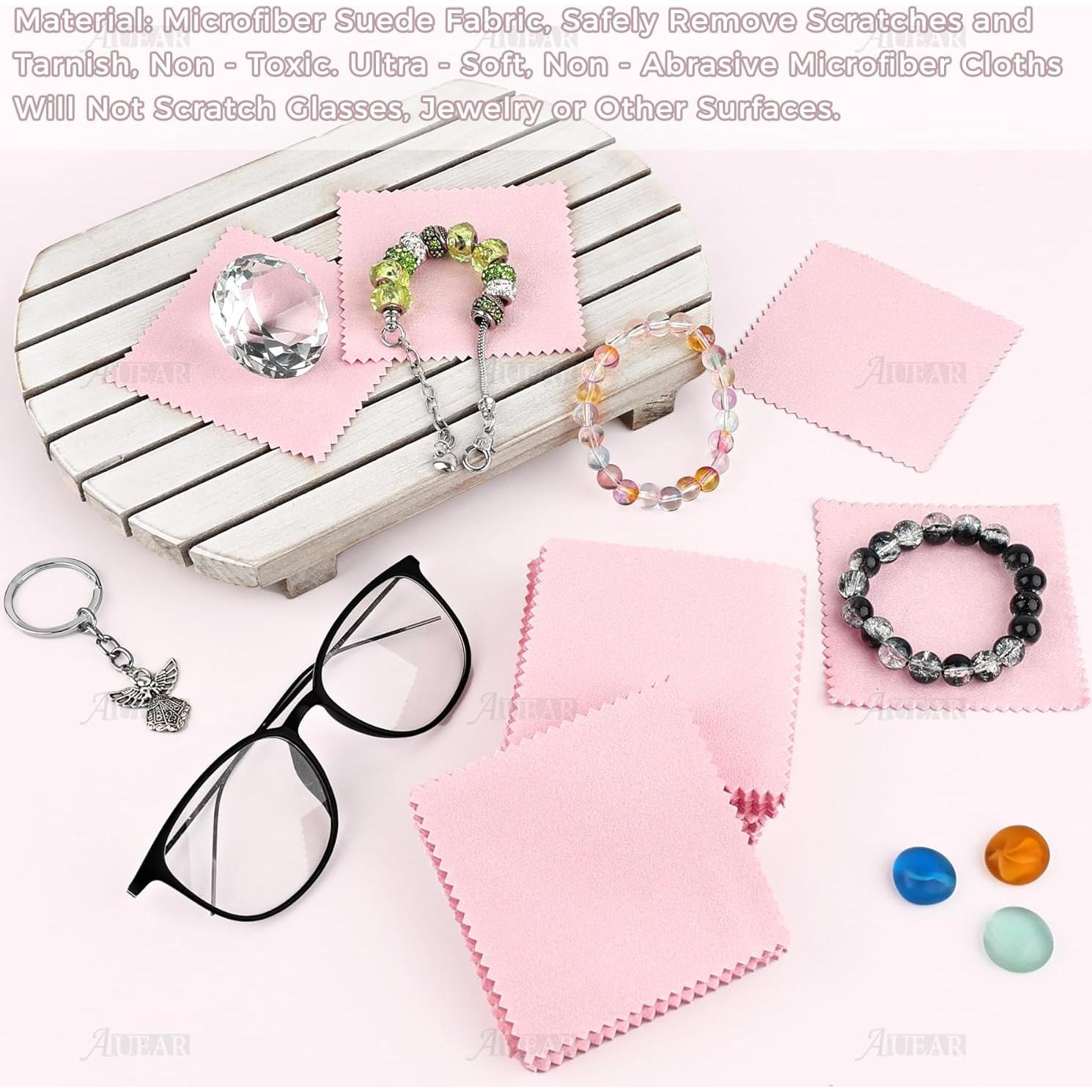 Paquete de 100 Paños de Limpieza AUEAR 8x8cm para Joyas