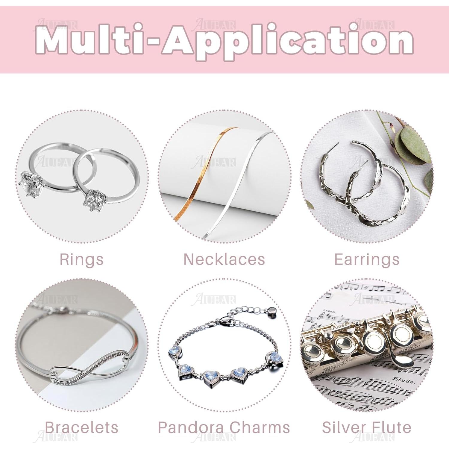 Paquete de 100 Paños de Limpieza AUEAR 8x8cm para Joyas