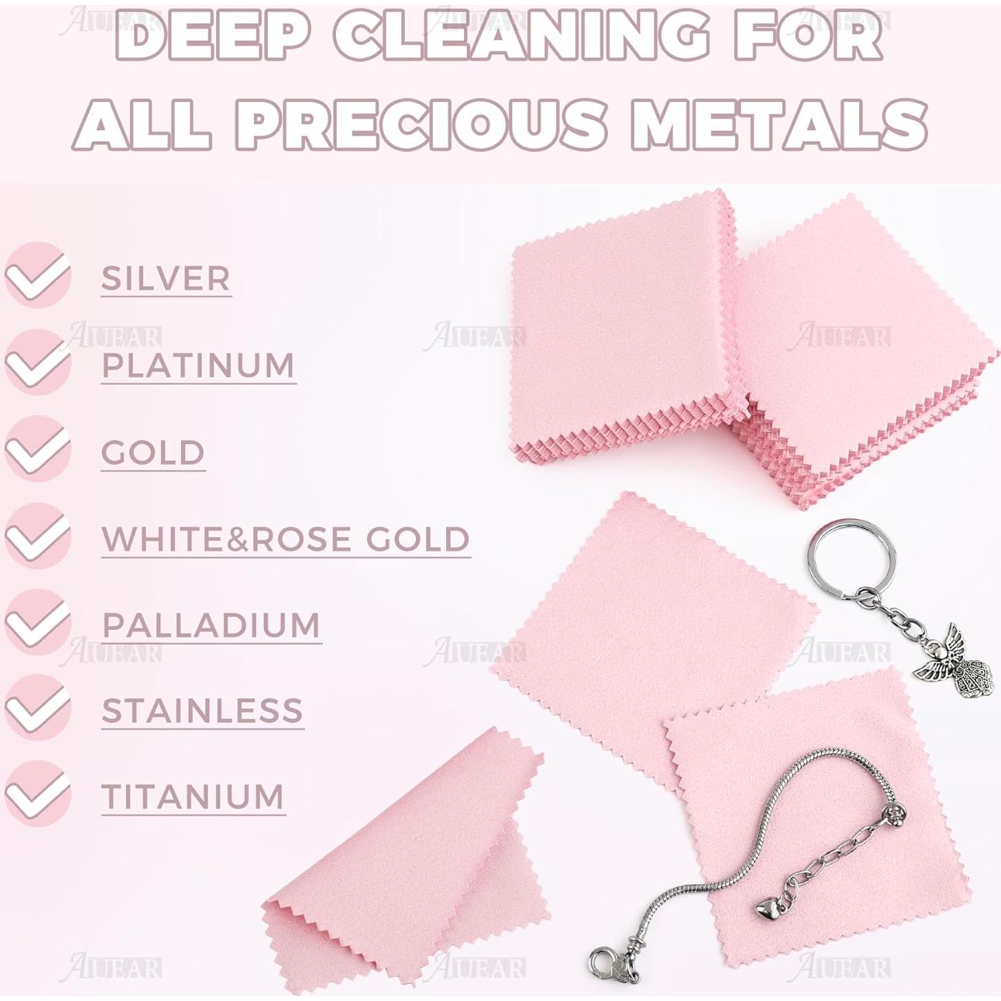 Paquete de 100 Paños de Limpieza AUEAR 8x8cm para Joyas