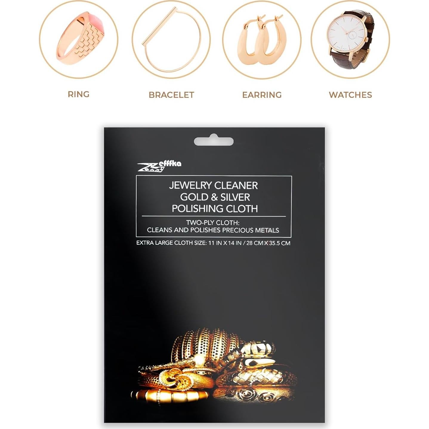 Paño de Limpieza ZEFFFKA para Oro y Plata Extra Grande