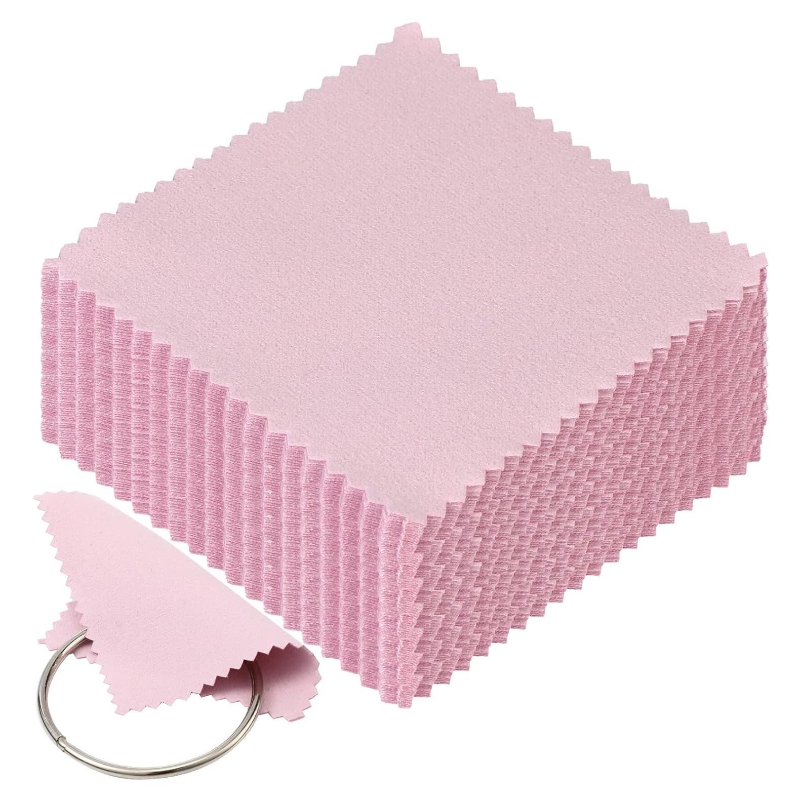 Paños de Limpieza de Joyería Tessco 400 Pcs 8x8 cm Rosa