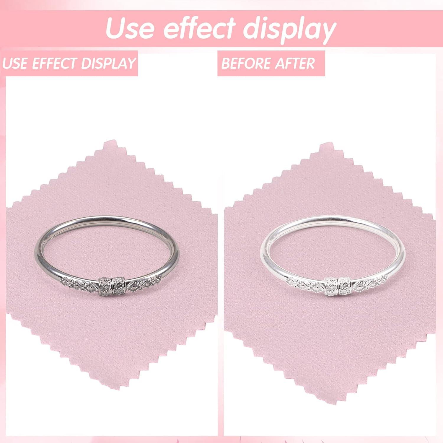 Paños de Limpieza de Joyería Tessco 400 Pcs 8x8 cm Rosa