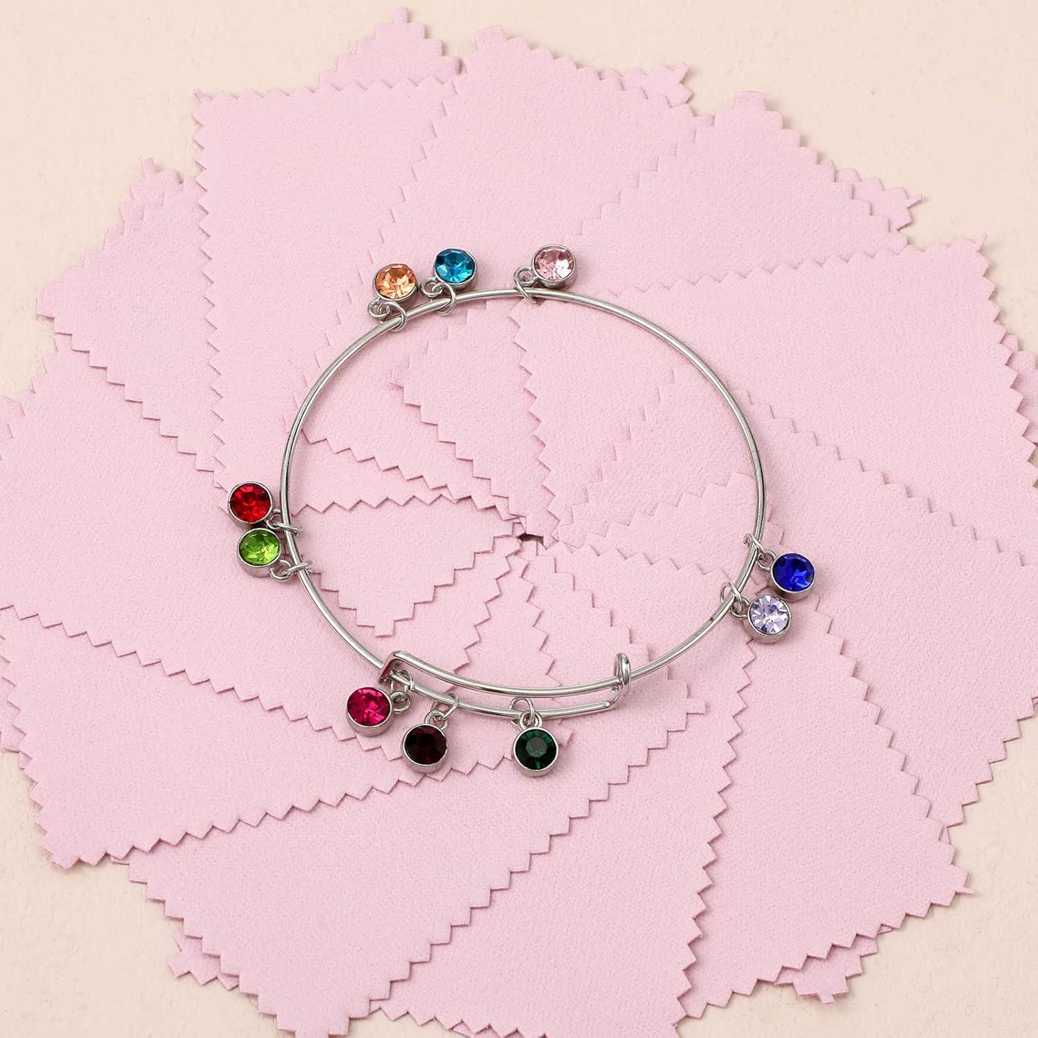 Paños de Limpieza de Joyería Tessco 400 Pcs 8x8 cm Rosa