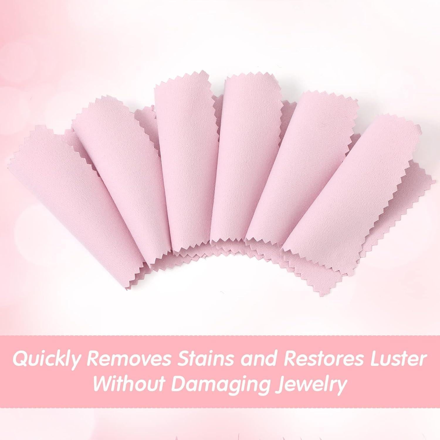 Paños de Limpieza de Joyería Tessco 400 Pcs 8x8 cm Rosa