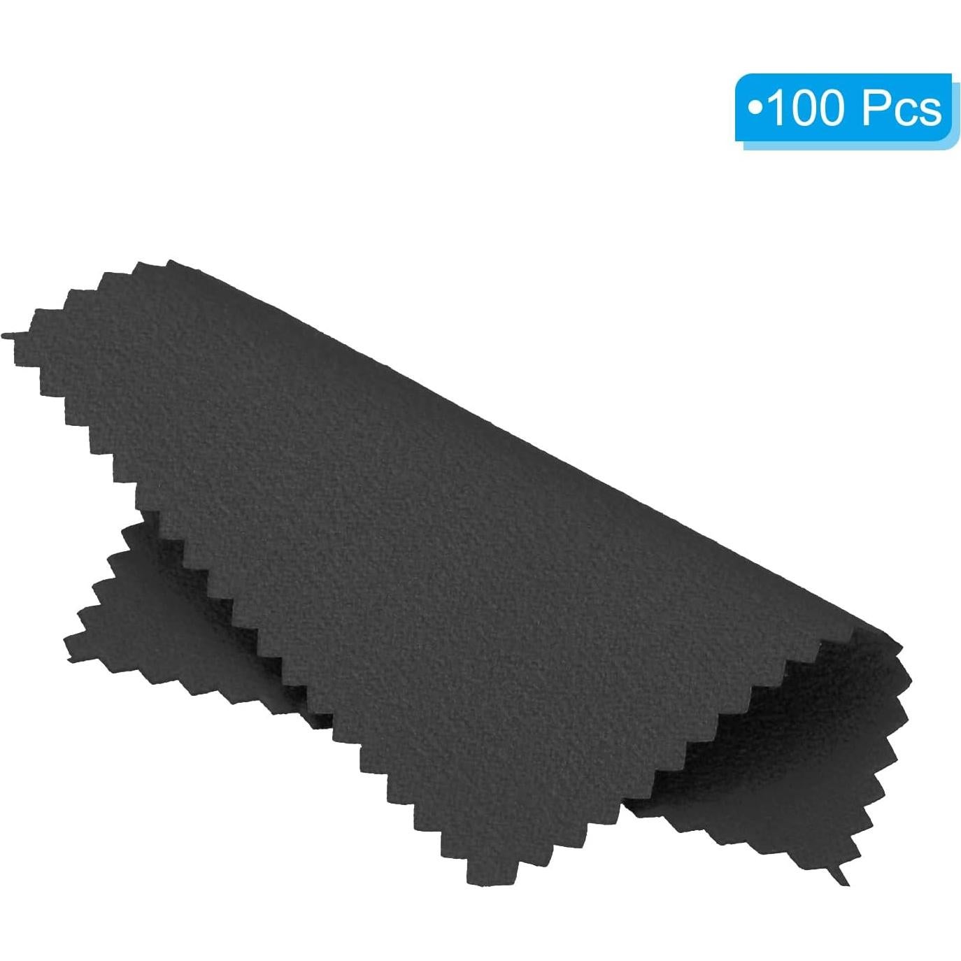 Paño de Limpieza de Joyería PATIKIL 100 Piezas Microfibra Negro