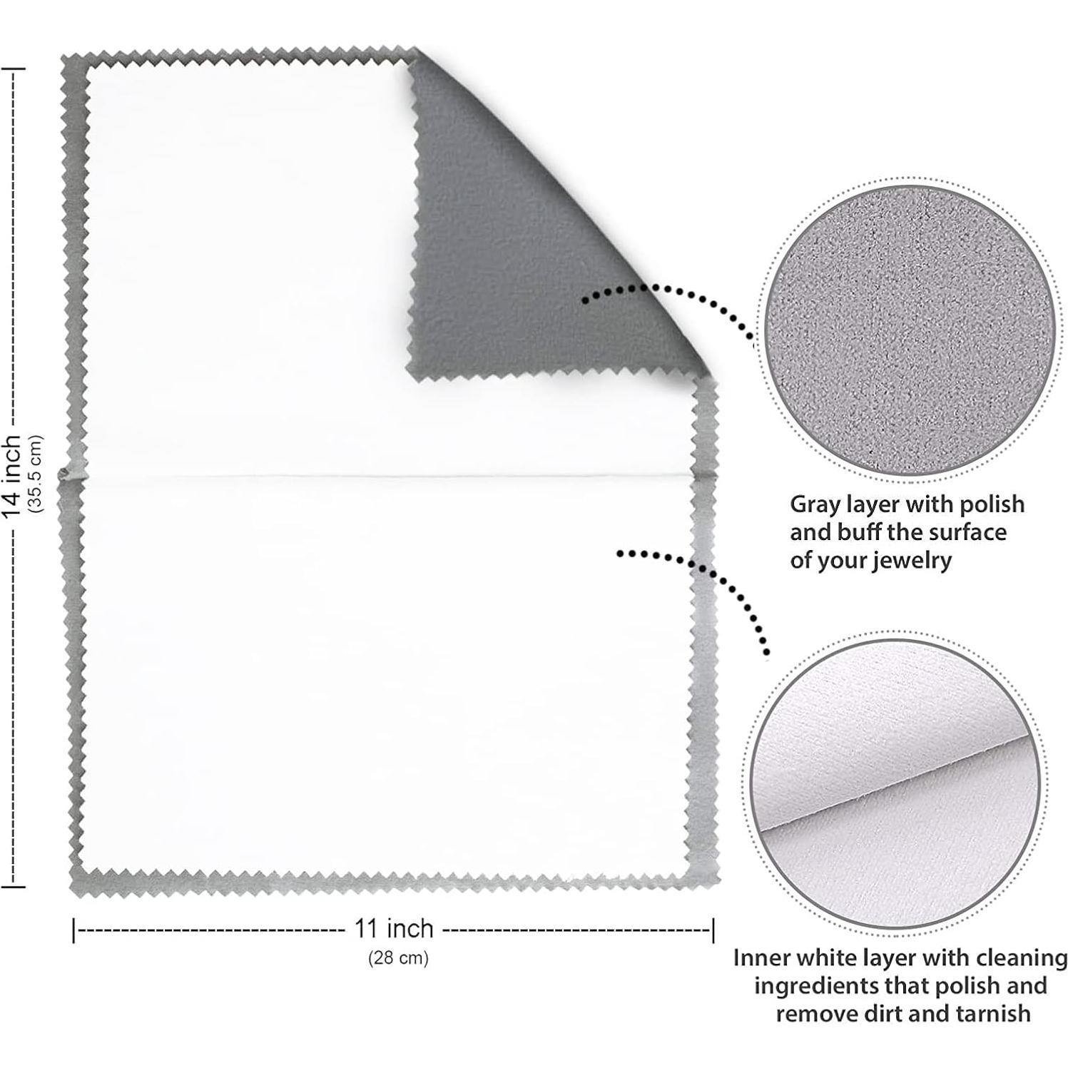 Juego de 2 Paños de Limpieza de Joyería de Plata LXQTThap