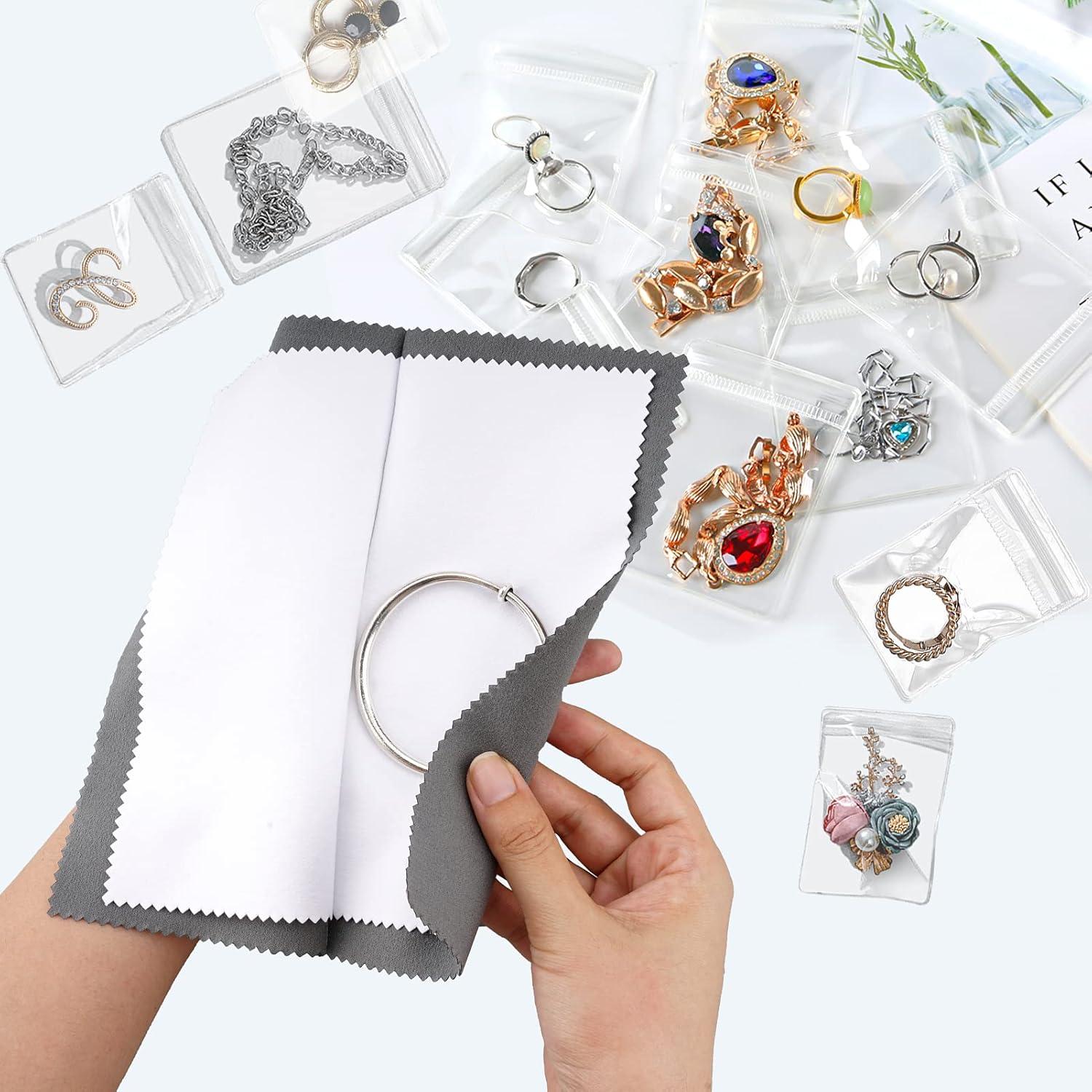 Paño de Limpieza de Joyería Uprony 8PCS Microfibra Doble Capa