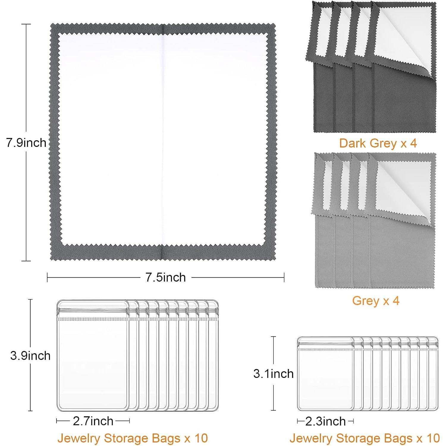 Paño de Limpieza de Joyería Uprony 8PCS Microfibra Doble Capa