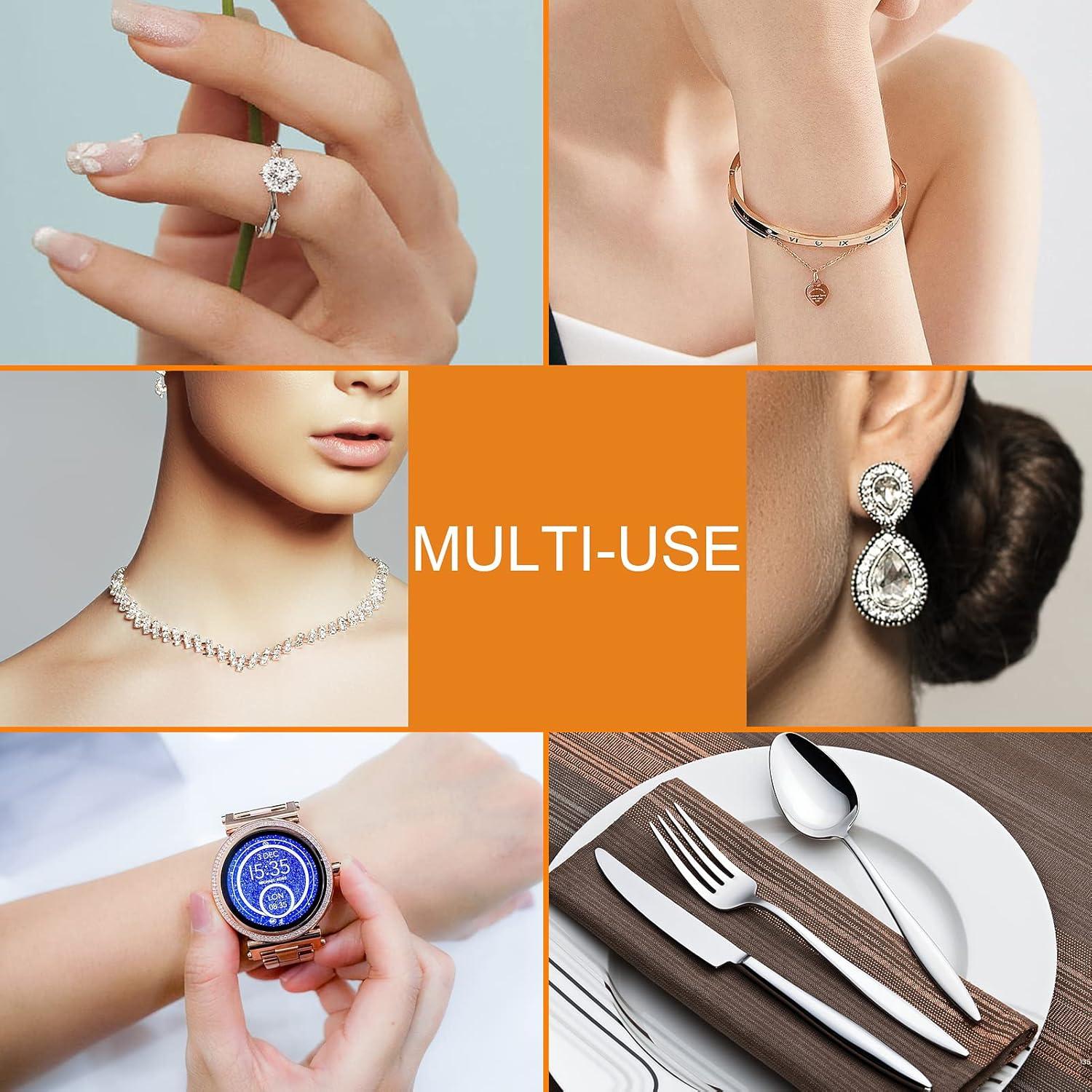 Paño de Limpieza de Joyería Uprony 8PCS Microfibra Doble Capa