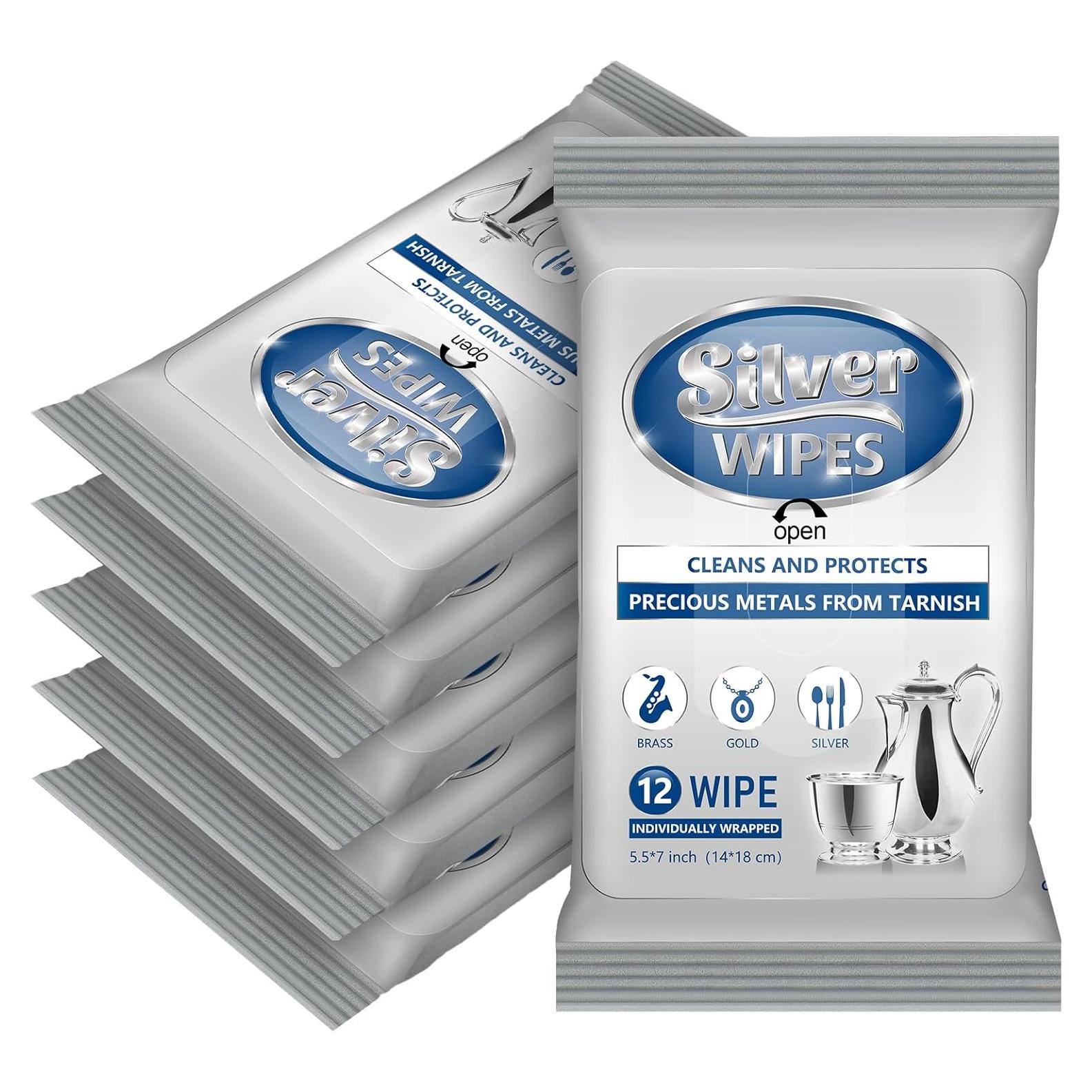 Paquete de 6 Toallitas Limpiadoras de Plata Dimsile - 72 Piezas