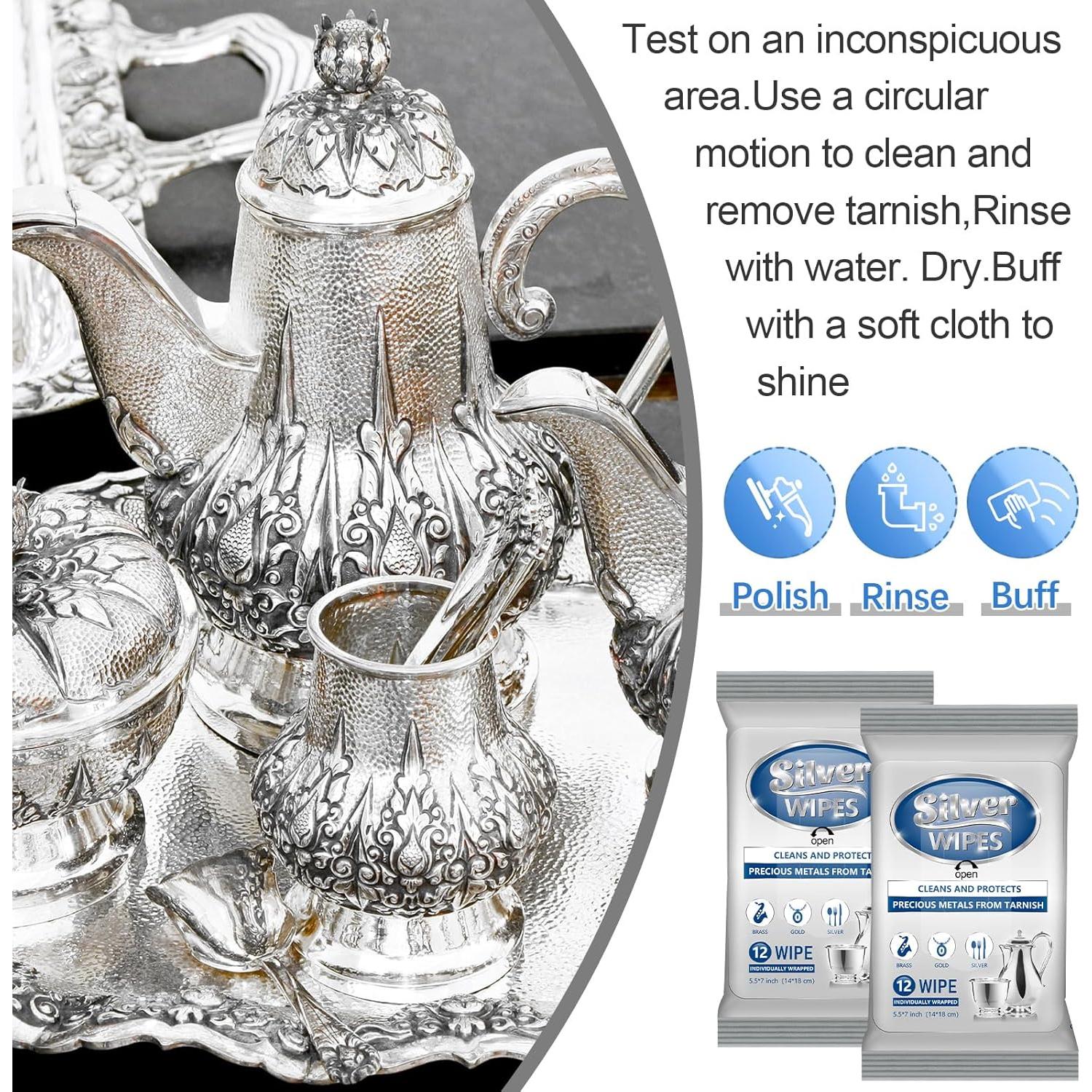 Paquete de 6 Toallitas Limpiadoras de Plata Dimsile - 72 Piezas